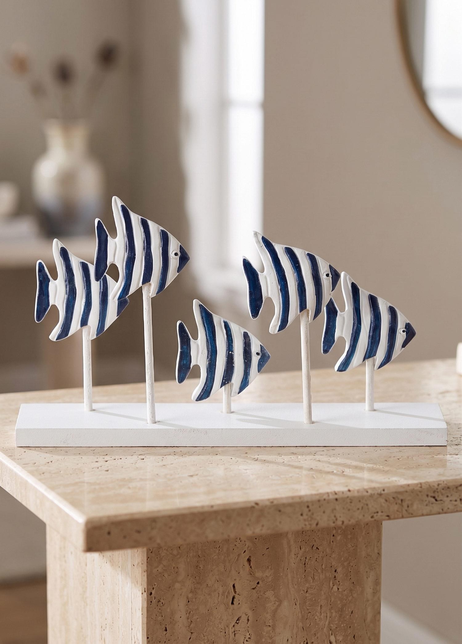 The Mia Marin Mavi Beyaz Çizgili 5li Balık Biblosu 15 cm