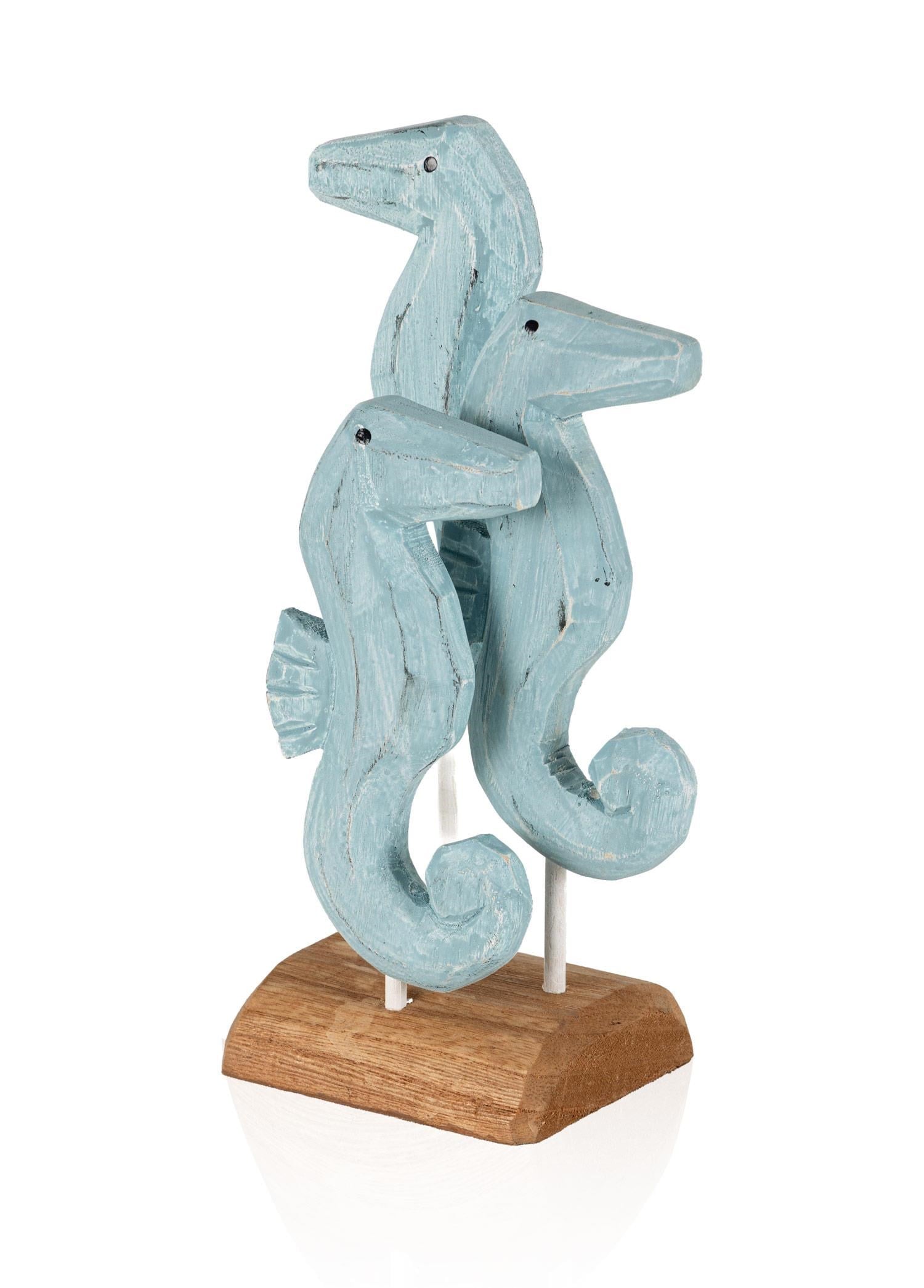 The Mia Retro Ahşap Standlı 3lü Denizatı Biblosu 30 cm