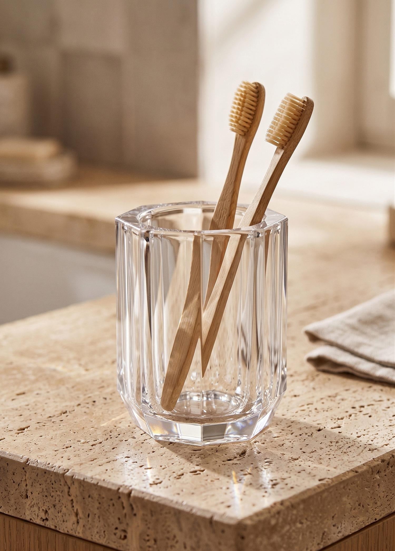 The Mia Kristal Diş Fırçalık ve Pamukluk Şeffaf