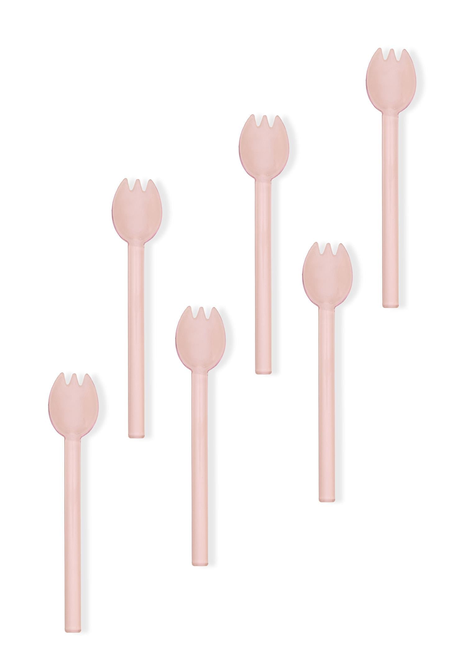 The Mia Abiete Dondurma ve Tatlı Kaşığı Pembe 6lı Set