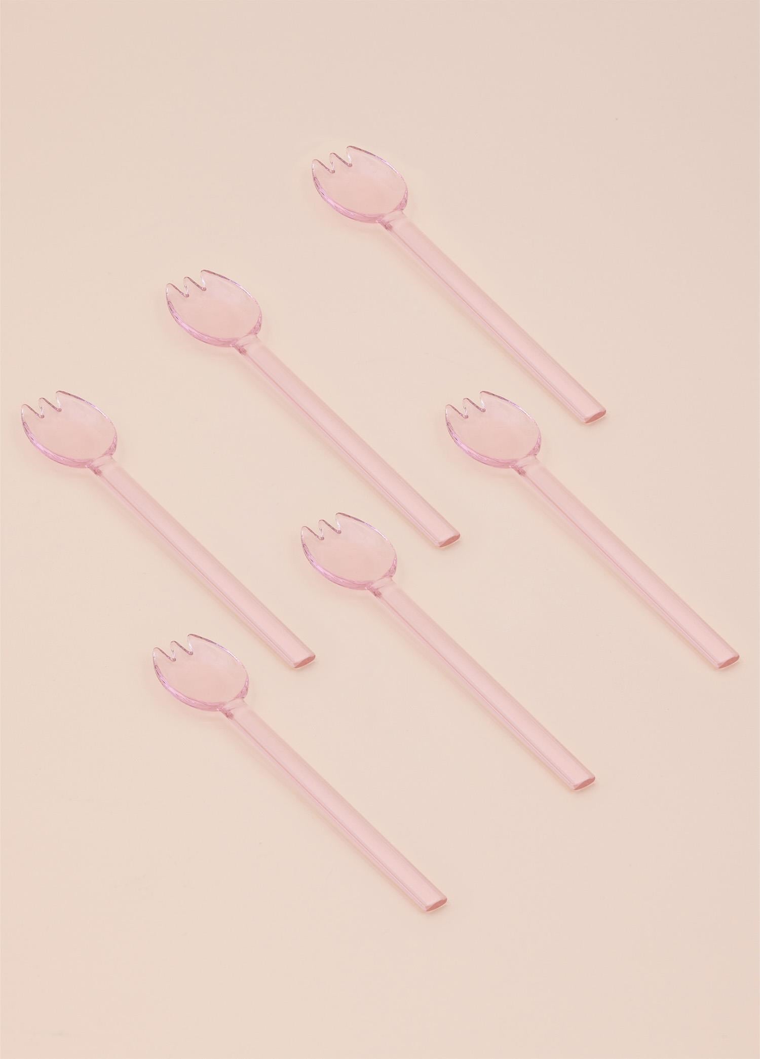 The Mia Abiete Dondurma ve Tatlı Kaşığı Pembe 6lı Set