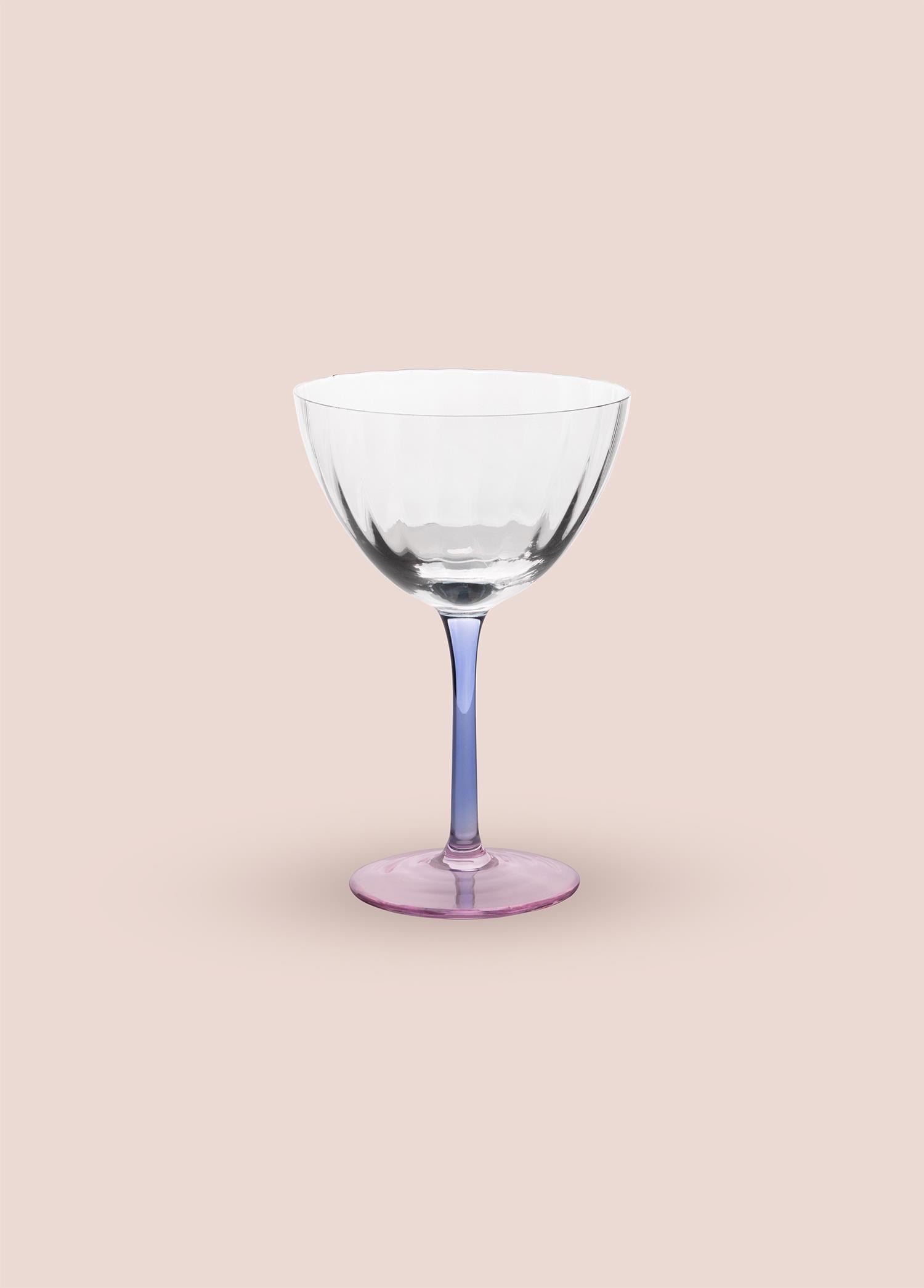 The Mia Ayaklı Cam Dondurma Kasesi Mavi Pembe 280 ml