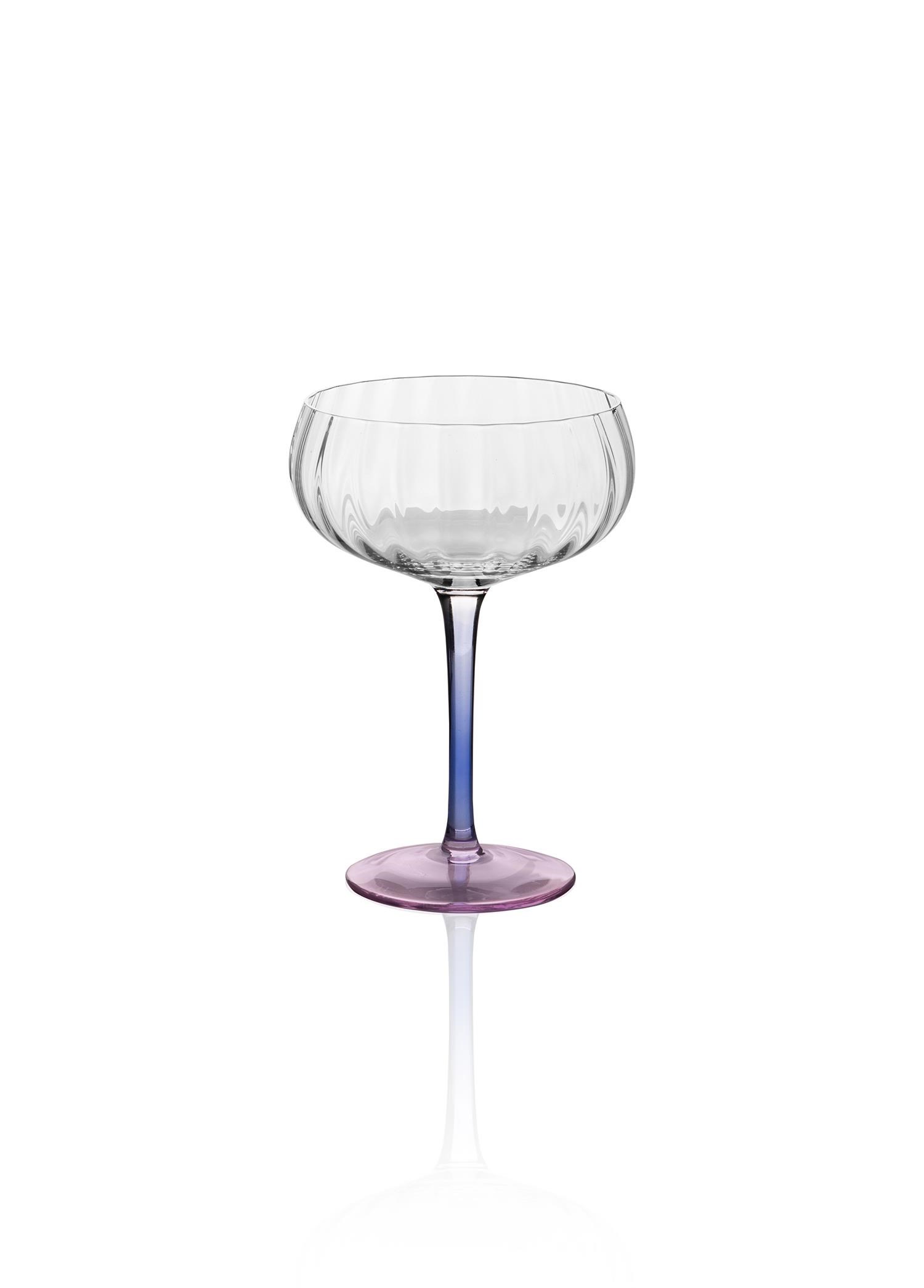 The Mia Ayaklı Cam Dondurma Kasesi Mavi Pembe 240 ml