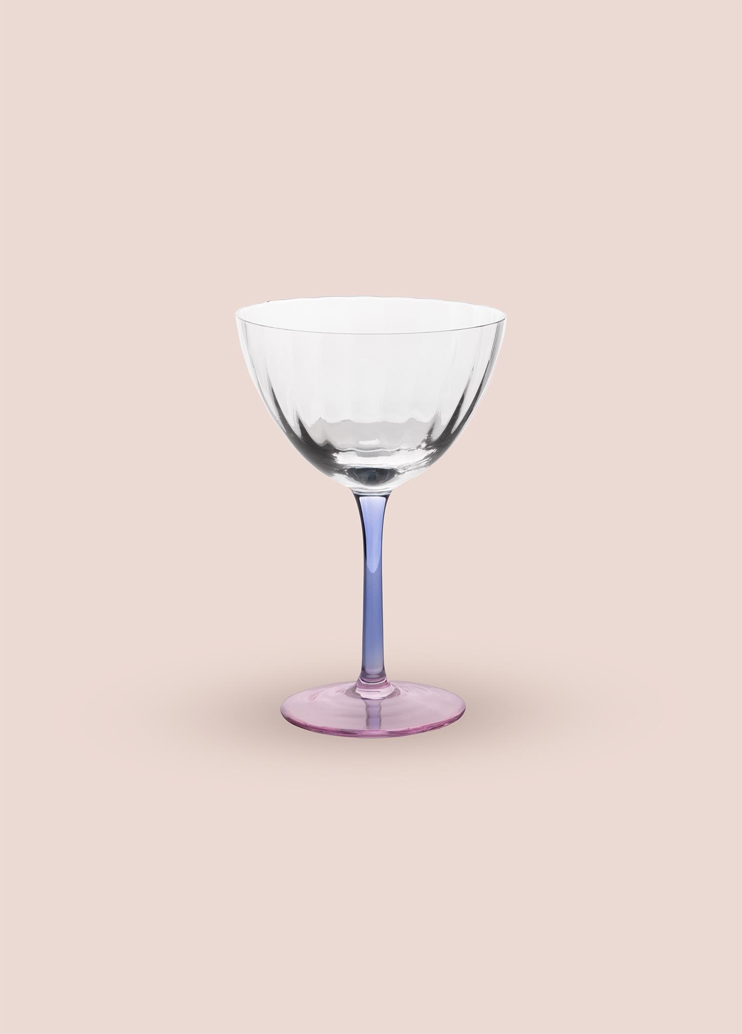 The Mia Ayaklı Cam Dondurma Kasesi Mavi Pembe 280 ml