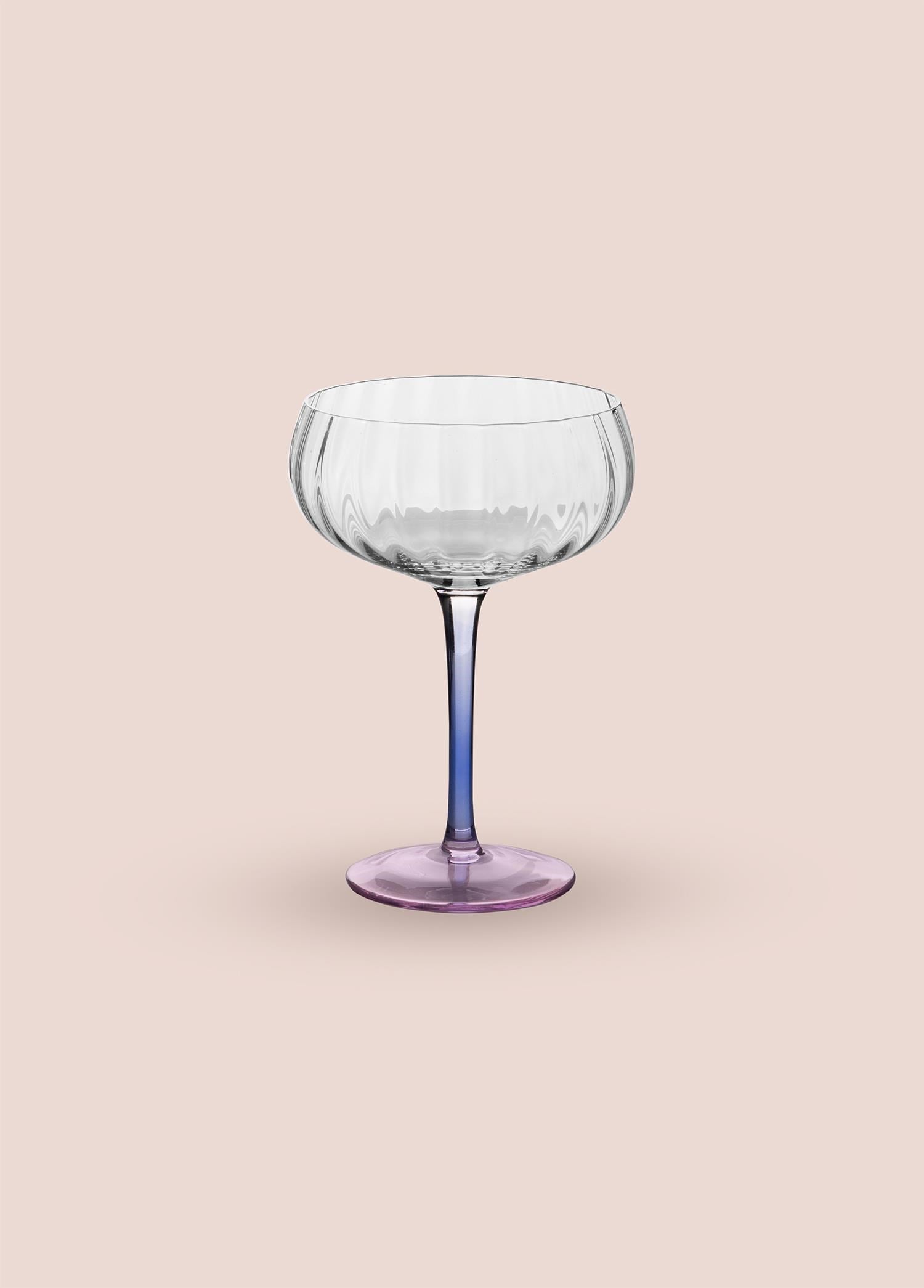 The Mia Ayaklı Cam Dondurma Kasesi Mavi Pembe 240 ml