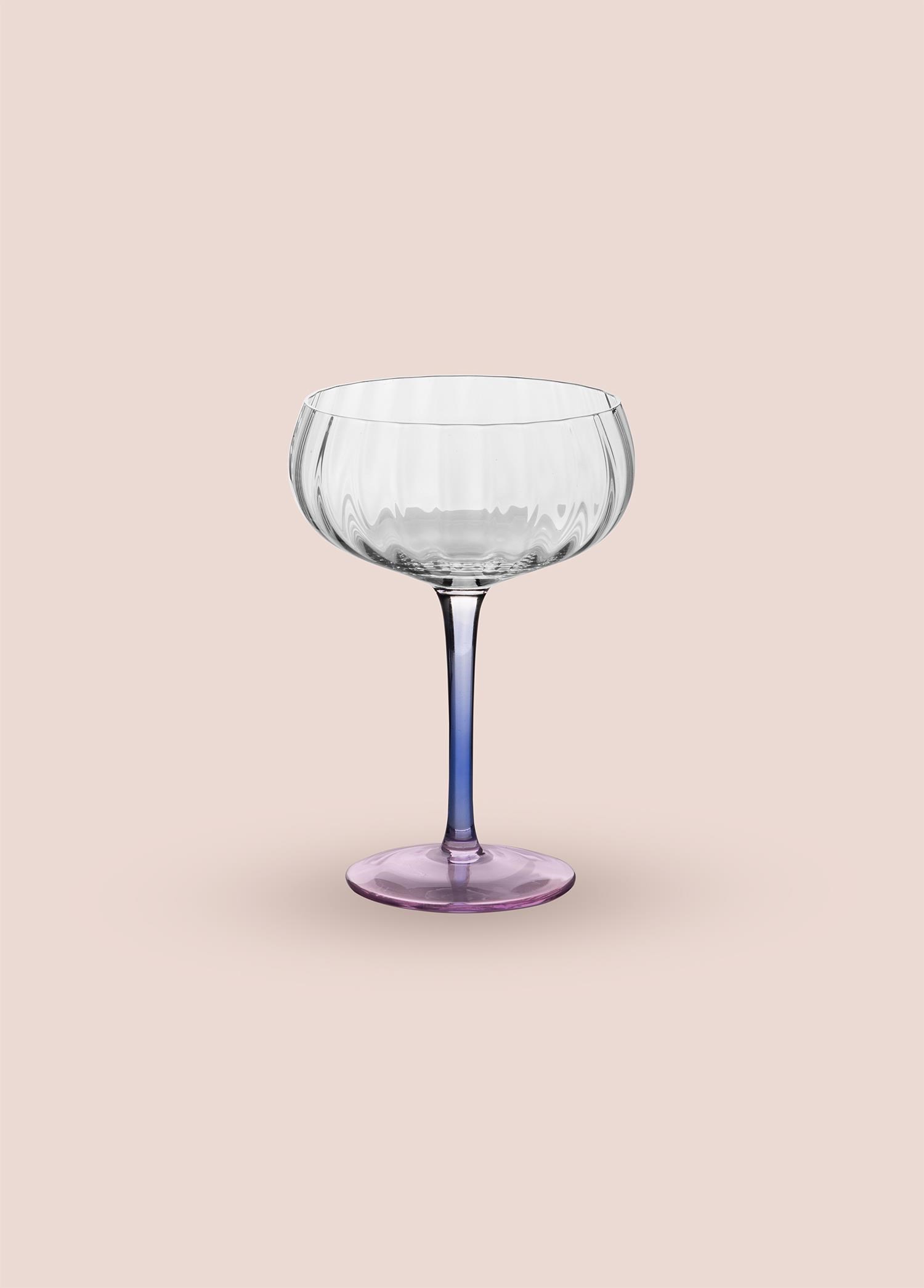 The Mia Ayaklı Cam Dondurma Kasesi Mavi Pembe 240 ml