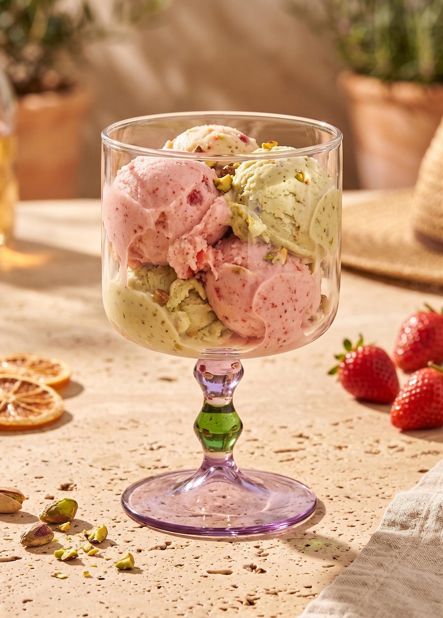 The Mia Bead Dondurmalık Tatlı Sunum Kasesi Yeşil 300 ml