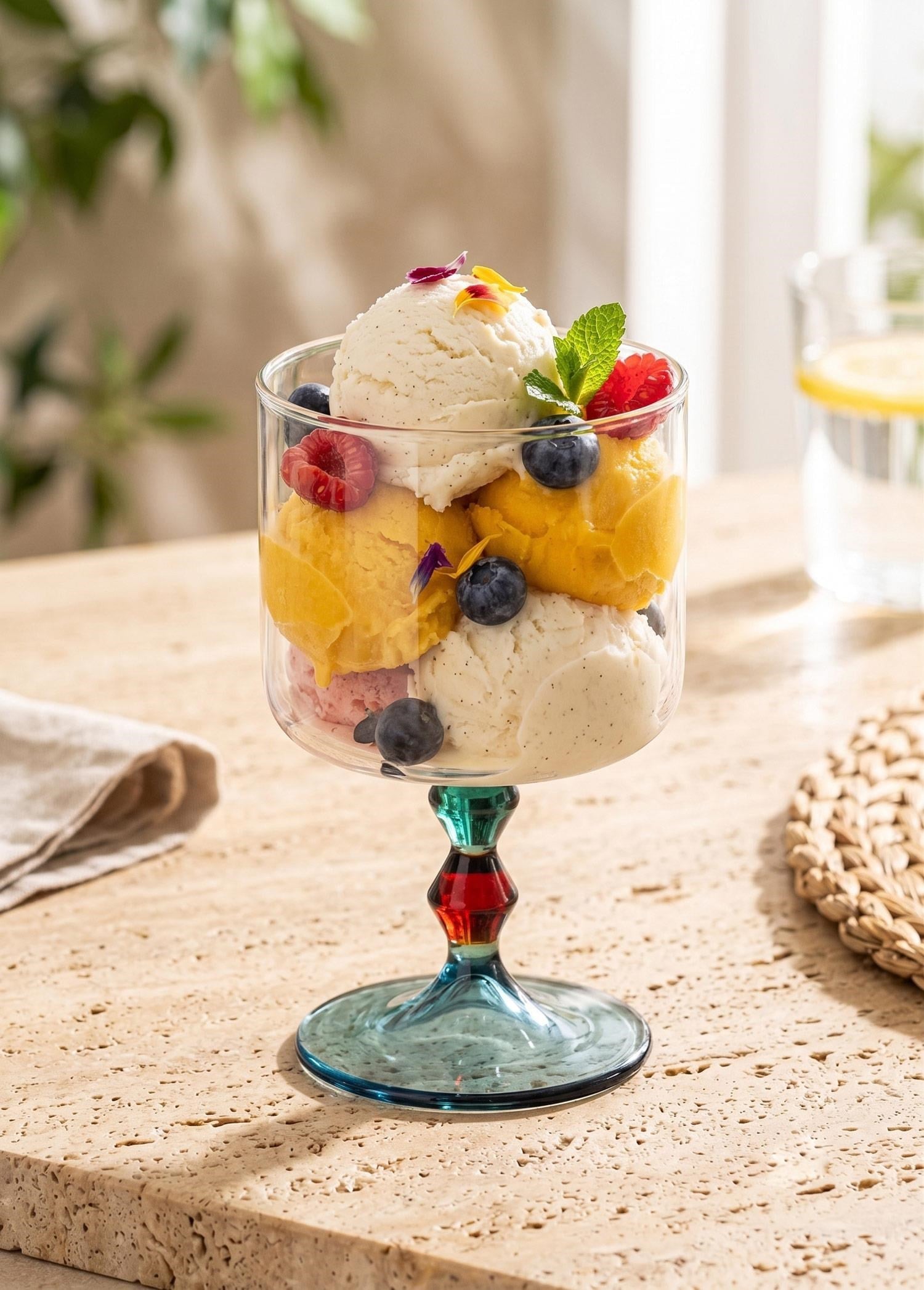 The Mia Bead Dondurmalık Tatlı Sunum Kasesi Amber 300 ml