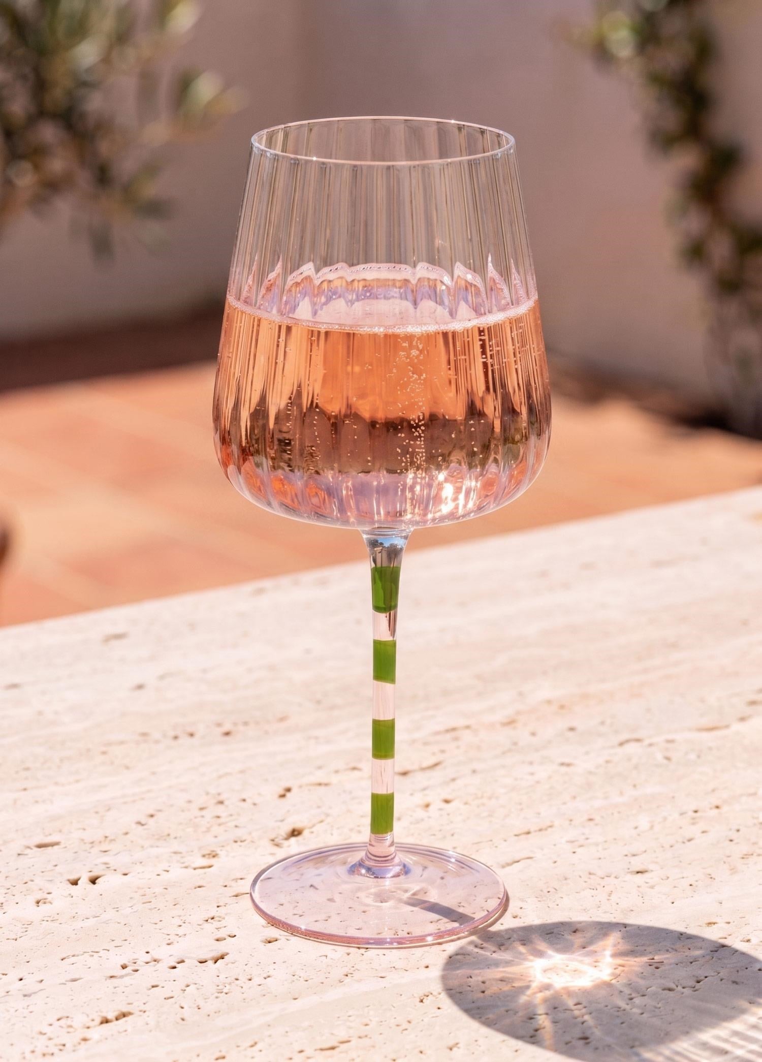 The Mia Şarap Kadehi Pembe Yeşil 600 ml