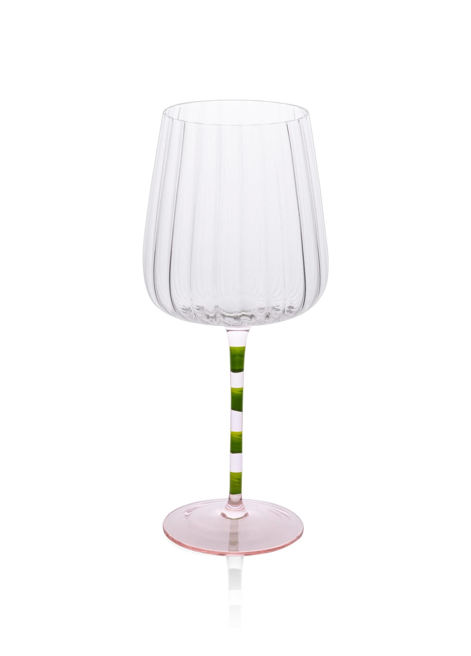 The Mia Şarap Kadehi Pembe Yeşil 600 ml