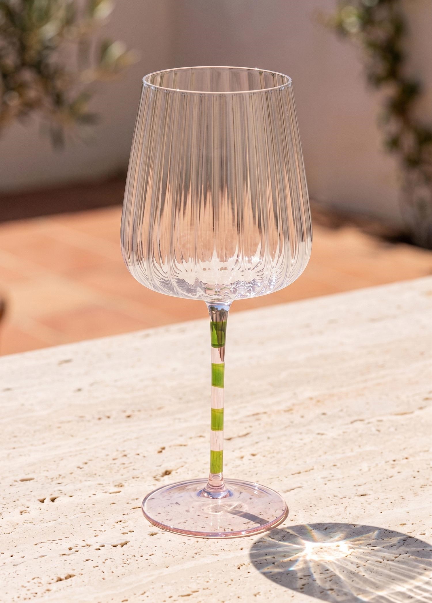 The Mia Şarap Kadehi Pembe Yeşil 600 ml