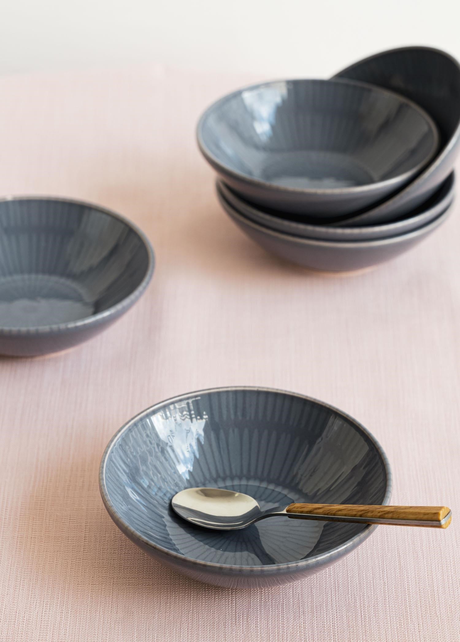 The Mia Noon Çorba Kasesi 6lı Set Gri 15 cm