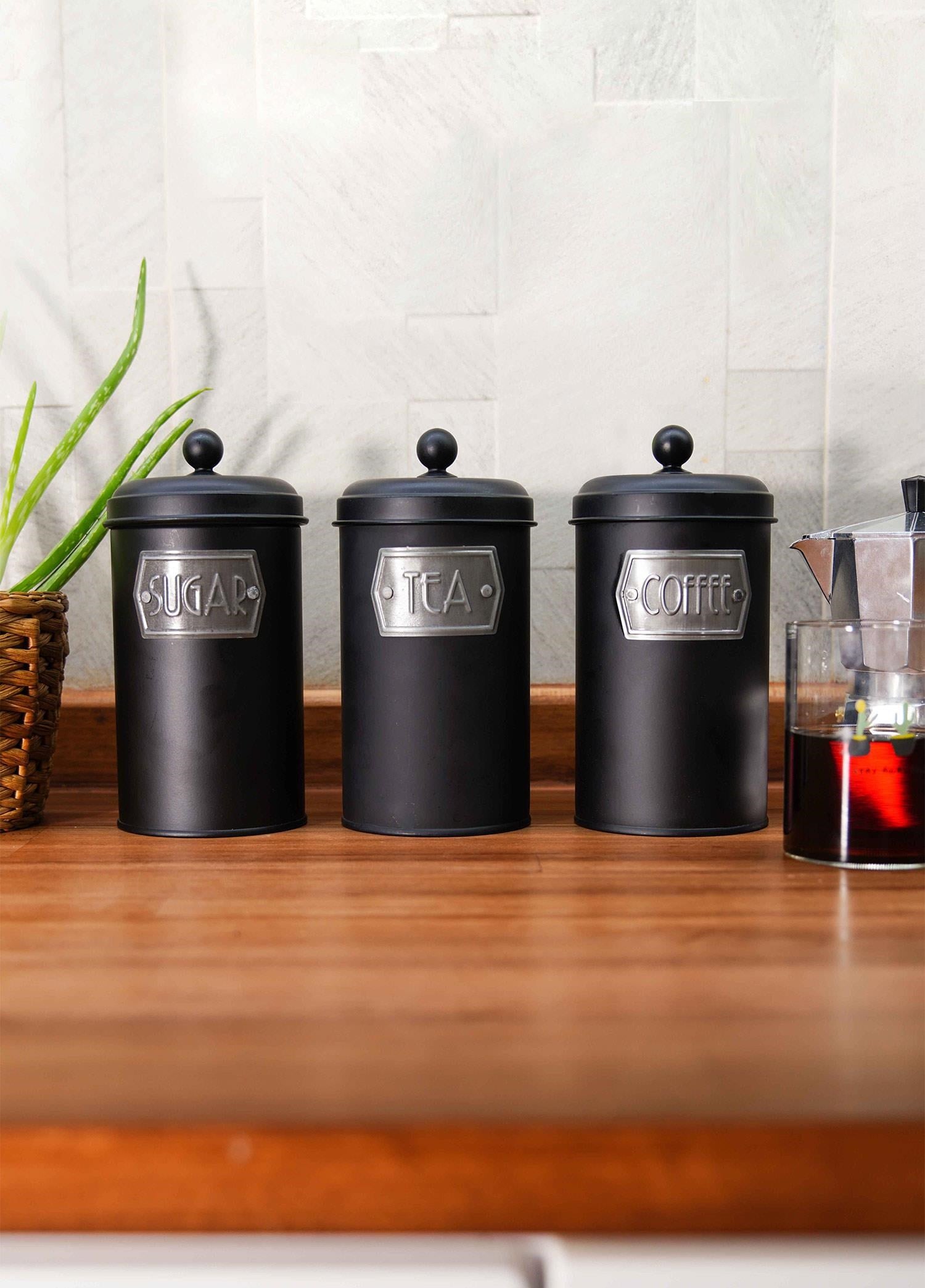 The Mia Çay Şeker Kahve Kavanozu Siyah 1,20 Lt MGL0019
