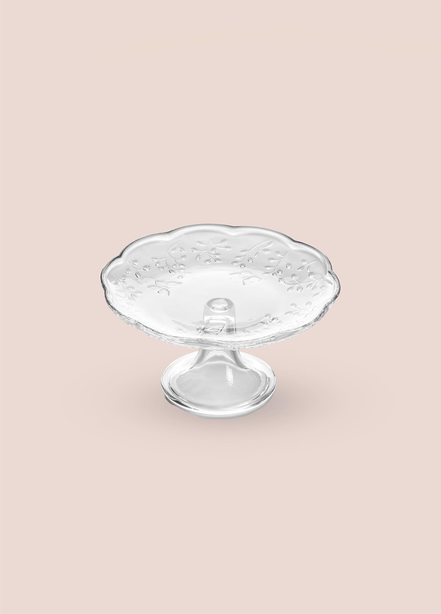 The Mia Ayaklı Cam Sunum Tabağı 20x10 cm CAM0500