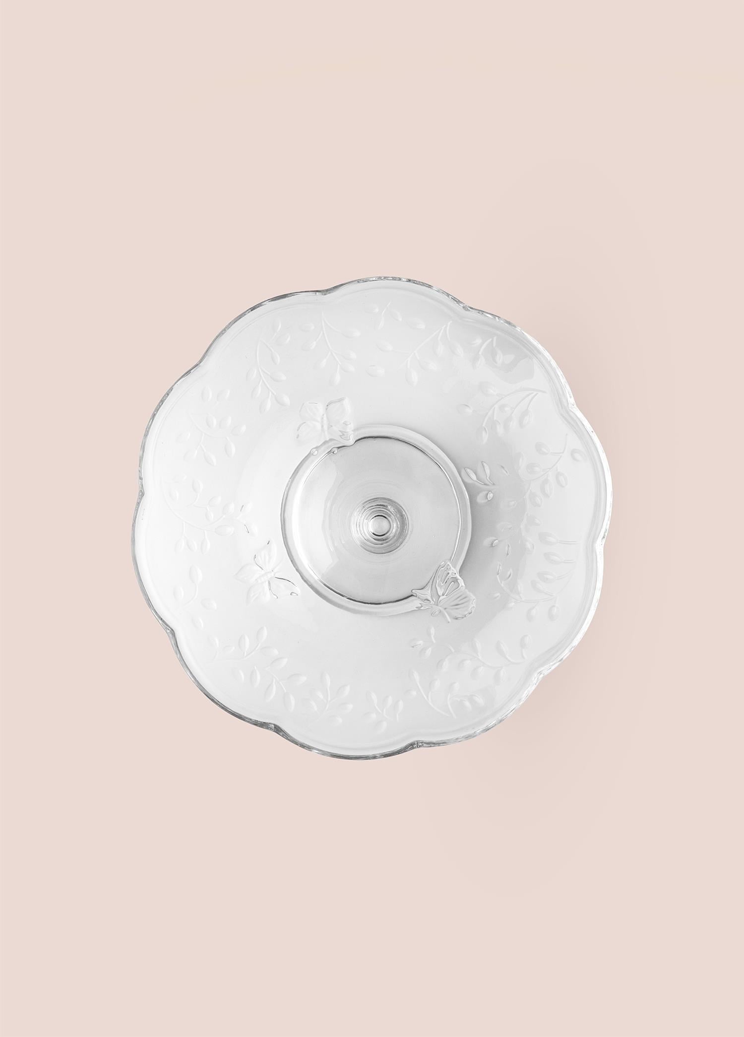 The Mia Ayaklı Cam Sunum Tabağı 20x10 cm CAM0500