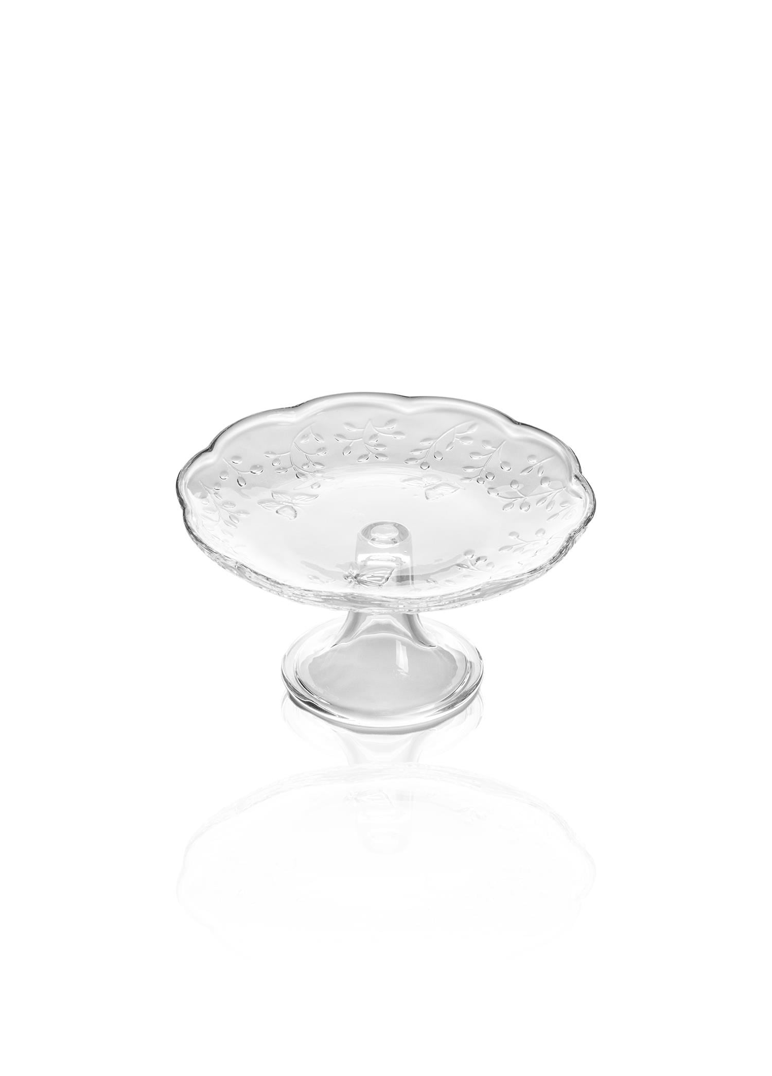 The Mia Ayaklı Cam Sunum Tabağı 20x10 cm CAM0500