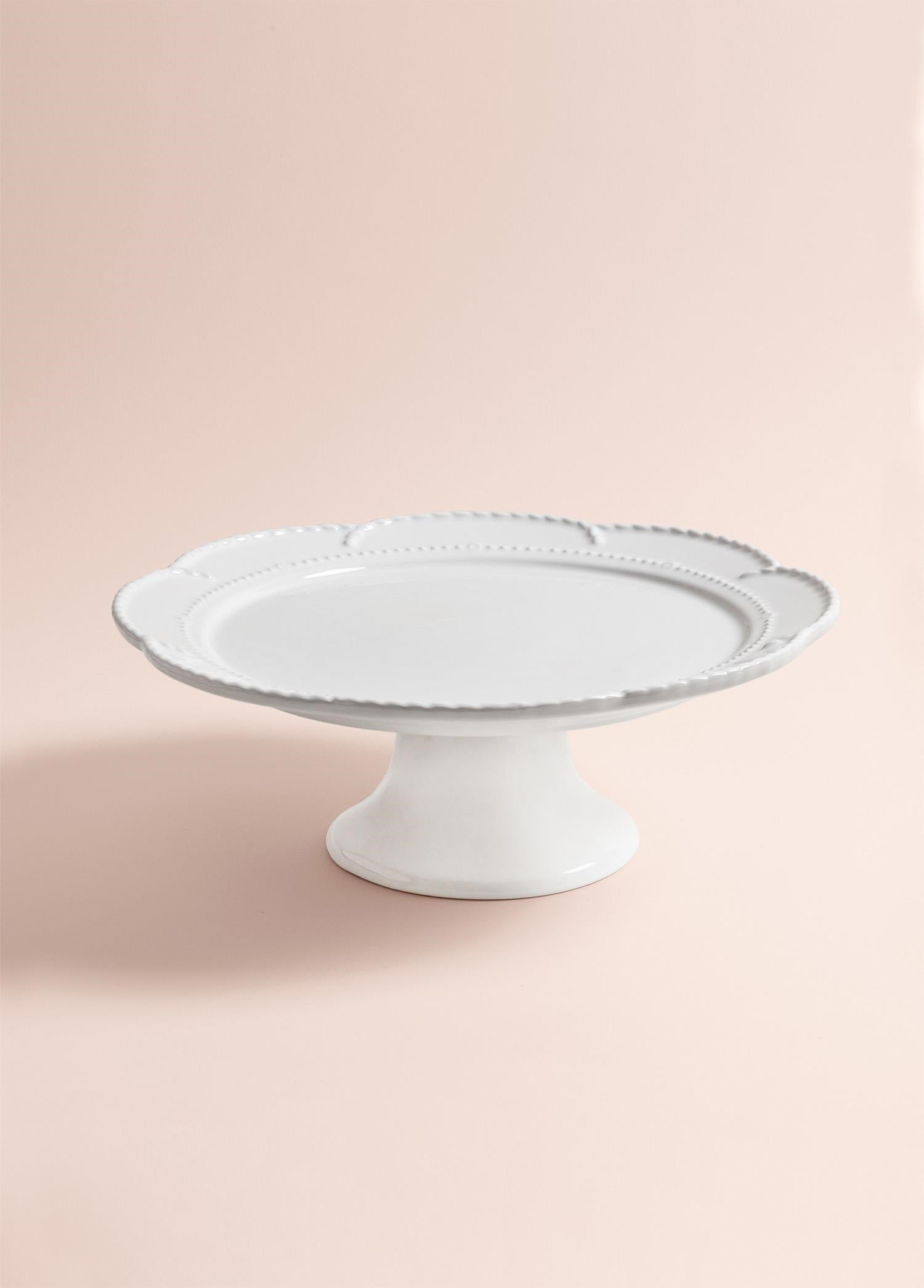 The Mia Grande Pasta Kek Standı Beyaz 31x12 cm GRD0014