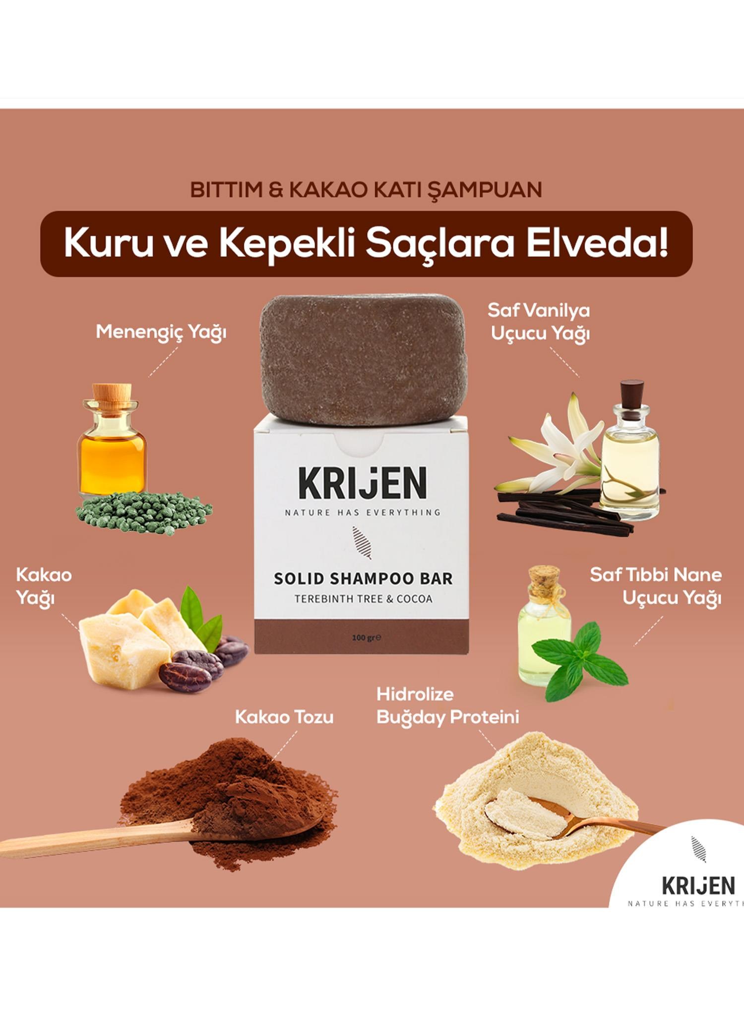 Krijen Bıttım ve Kakao Katı Şampuanı 100 Gr