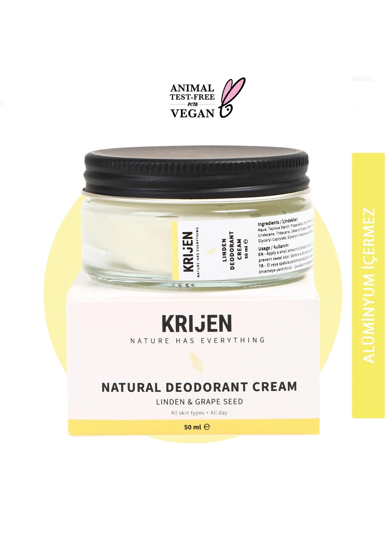 Krijen Ihlamur Çiçeği ve Üzüm Çekirdeği Krem Deodorant 50 Ml