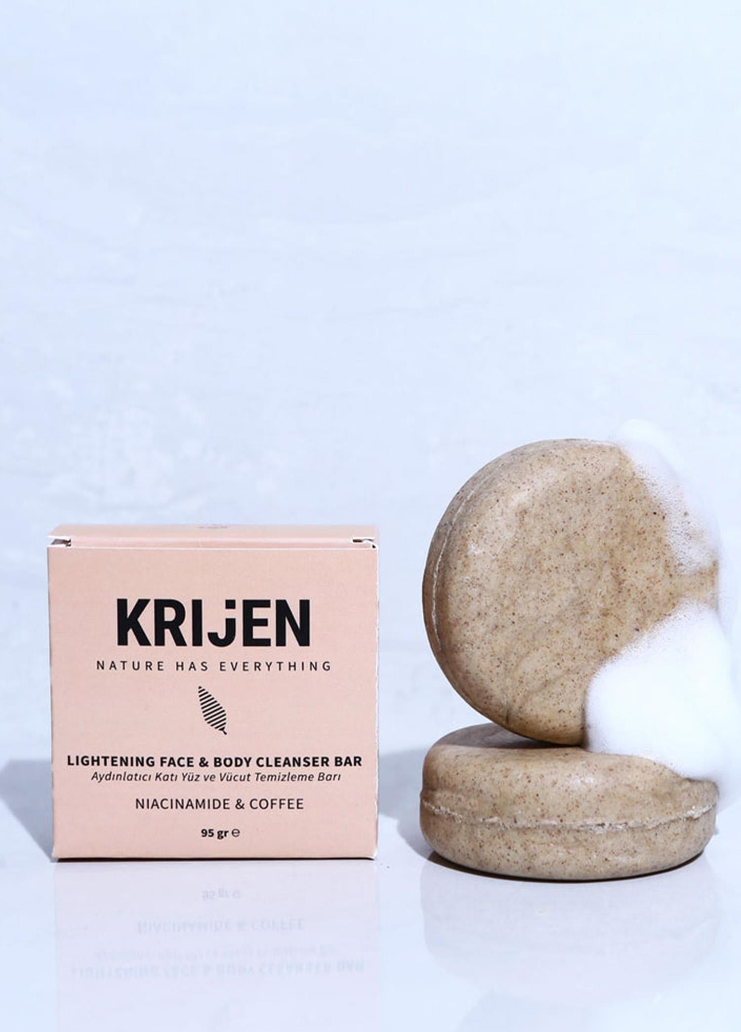 Krijen Nıacınamıde ve Coffee Aydınlatıcı Katı Yüz Ve Vücut Temizleme Barı 95 Gr