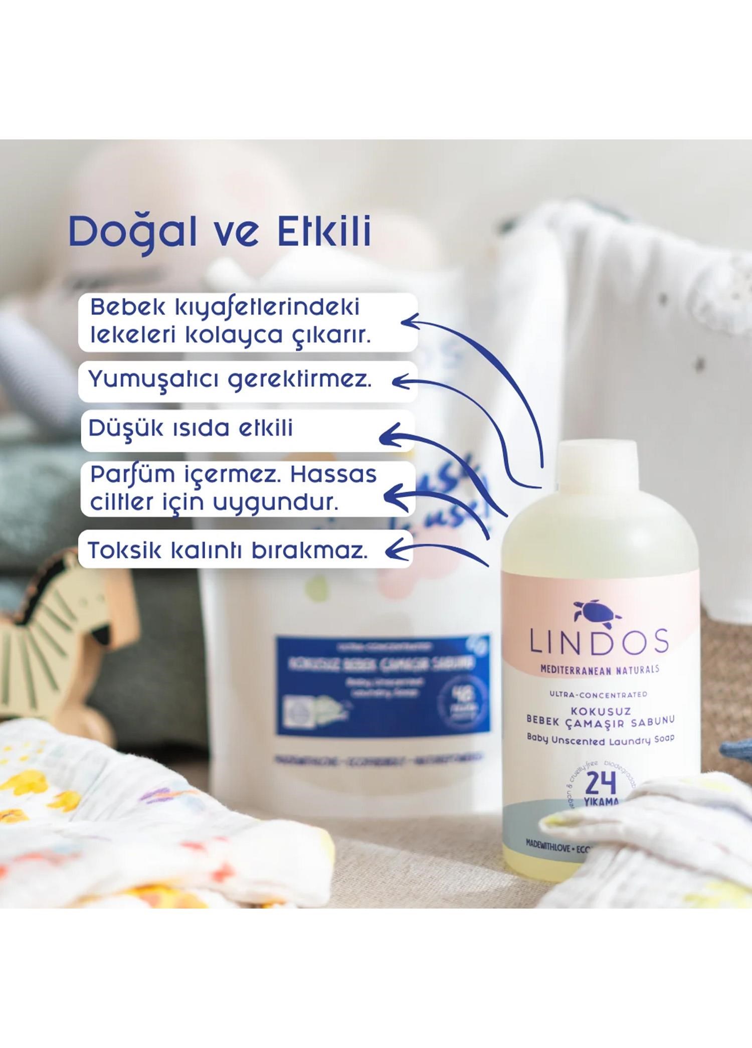 Lindos Çamaşır Sabunu Kokusuz Bebek 600ml