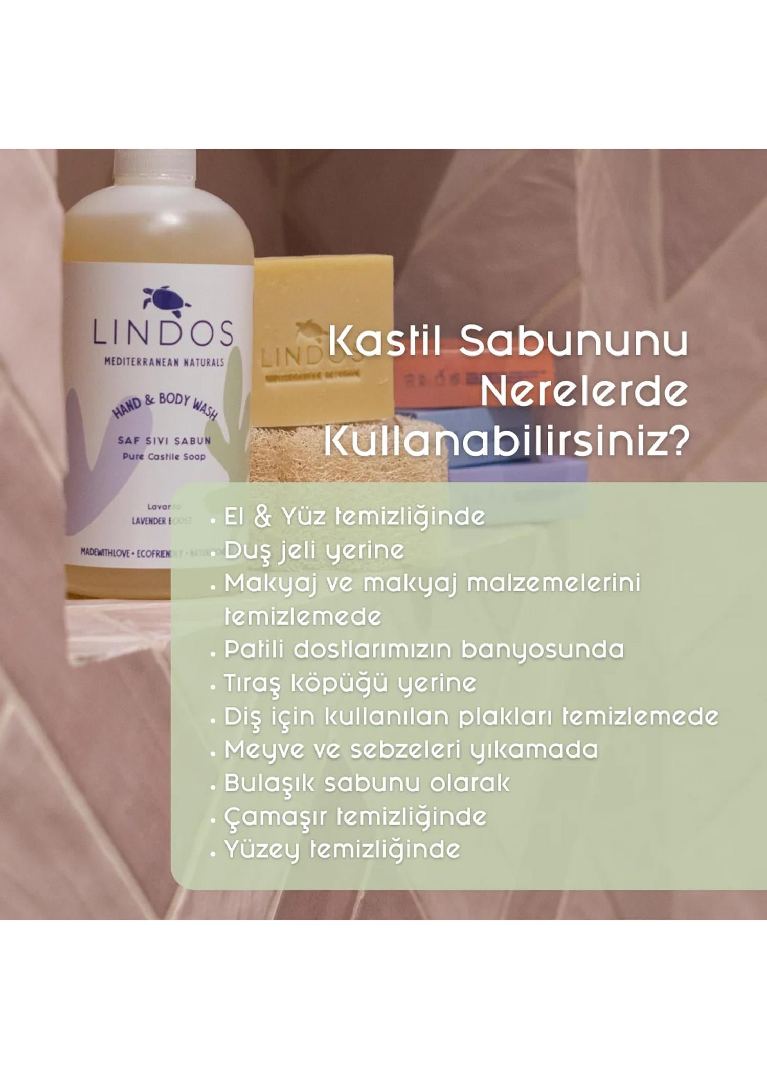 Lindos Saf Sıvı Kastil Sabun REFILL Lavanta 1200ml