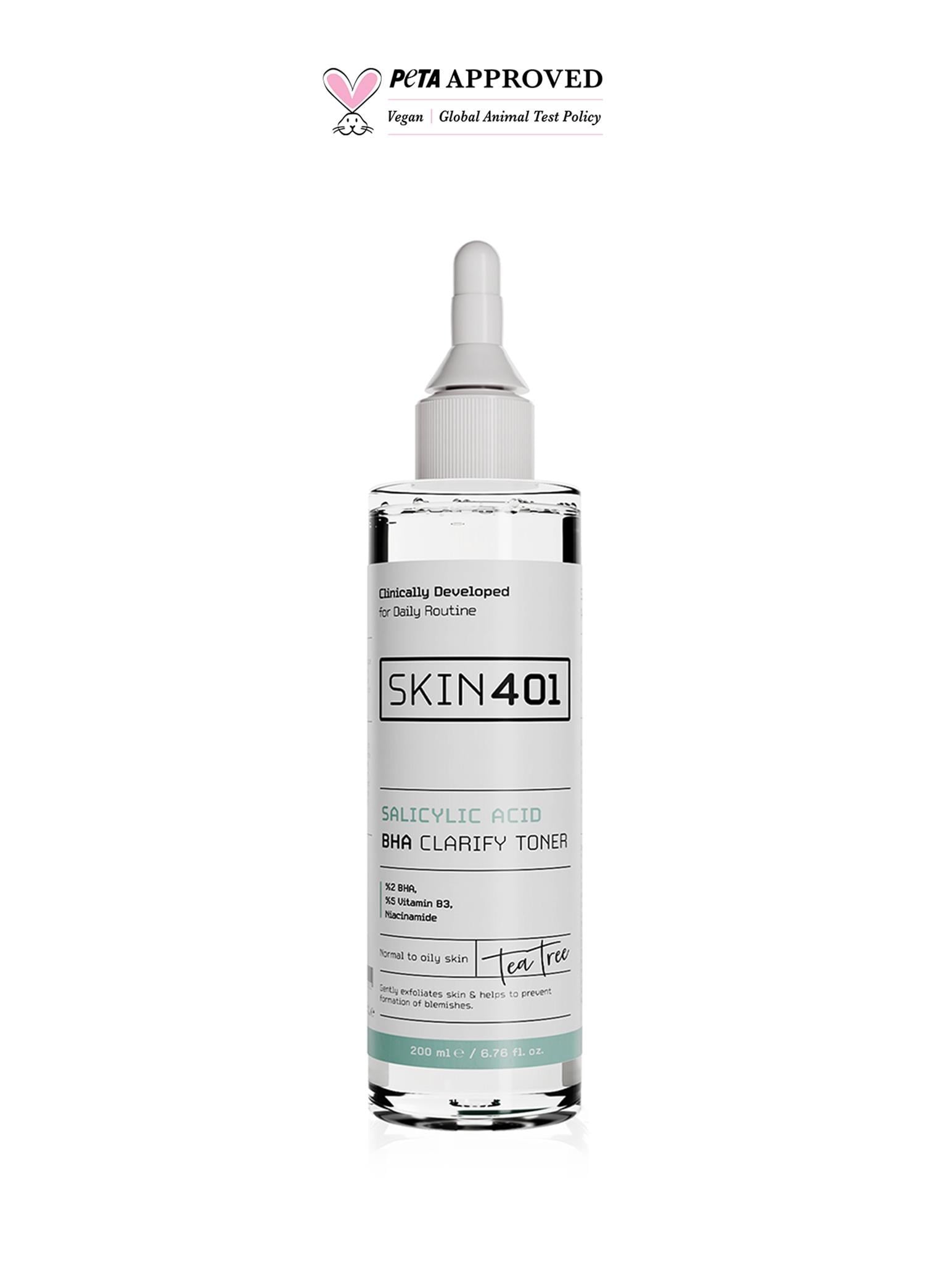 Skin401 %2 Salisilik Asit BHA Arındırıcı, Gözenek Sıkılaştırıcı Siyah Nokta Karşıtı Tonik 200ml