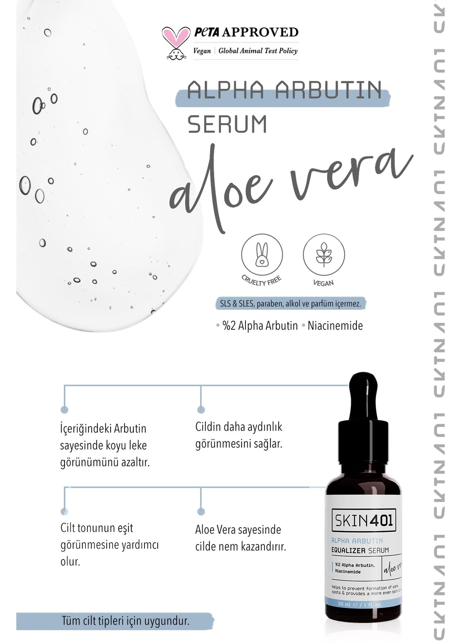 Skin401 Arbutin %2 Cilt Tonu Eşitleyici Leke Karşıtı Serum 30ml