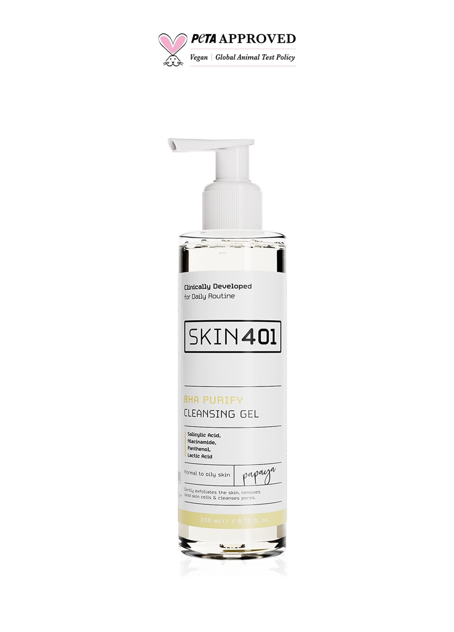 Skin401 BHA Arındırıcı Siyah Nokta Karşıtı Yüz Temizleme Jeli 200ml