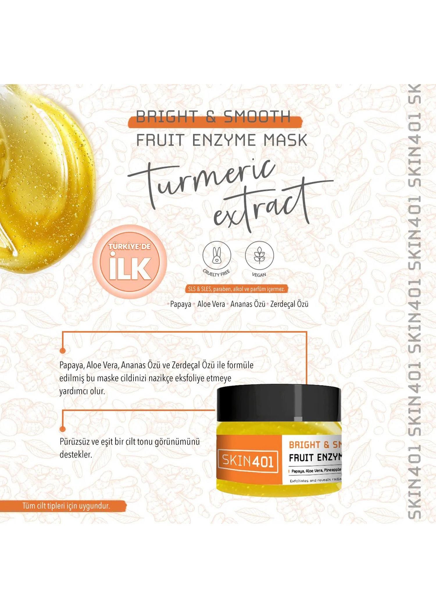 Skin401 Parlak ve Pürüzsüz Meyve Enzim Maskesi 100 ml