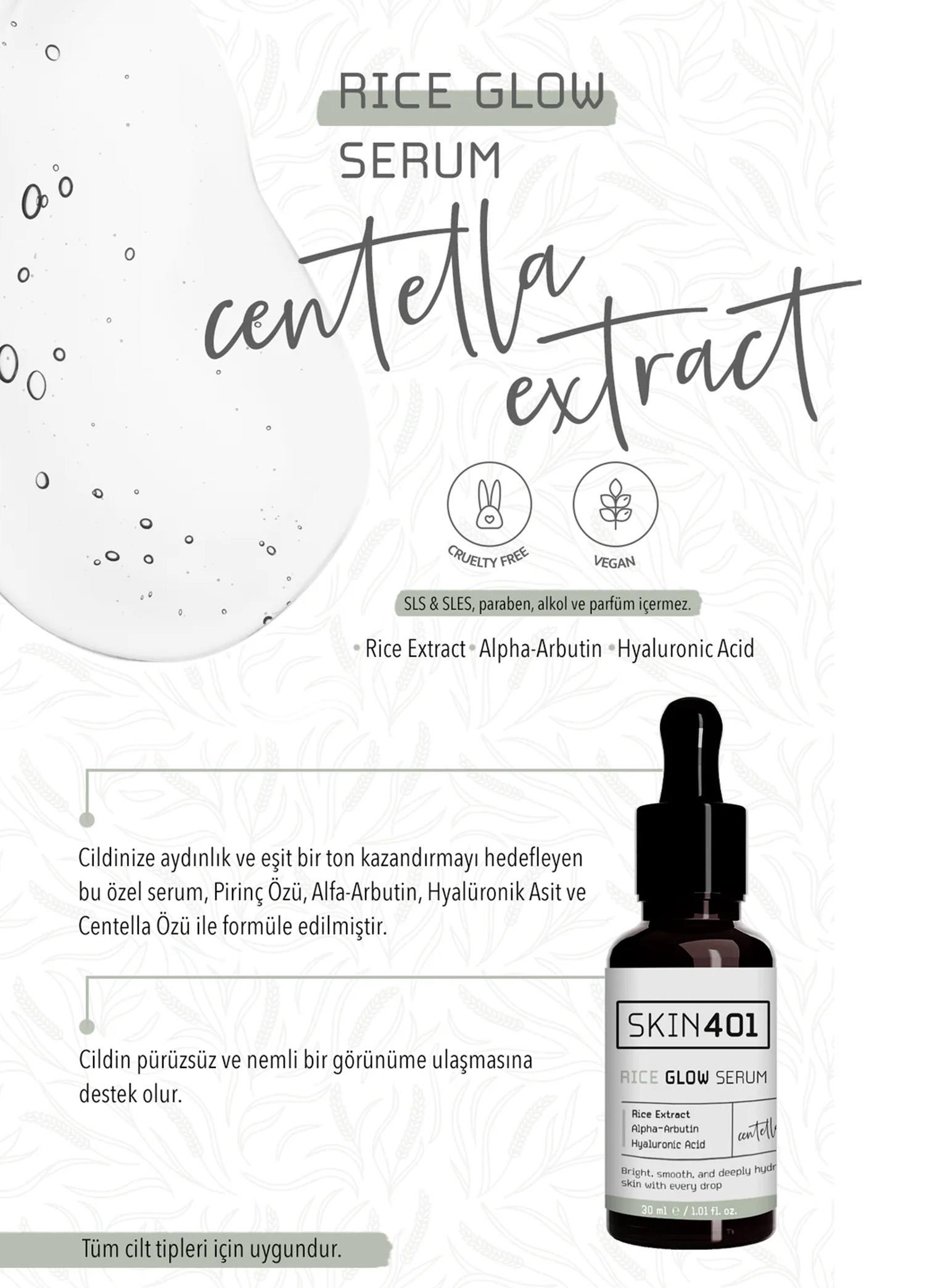 Skin401 Pirinç Özlü Aydınlatıcı ve Parlaklık Etkili Serum 