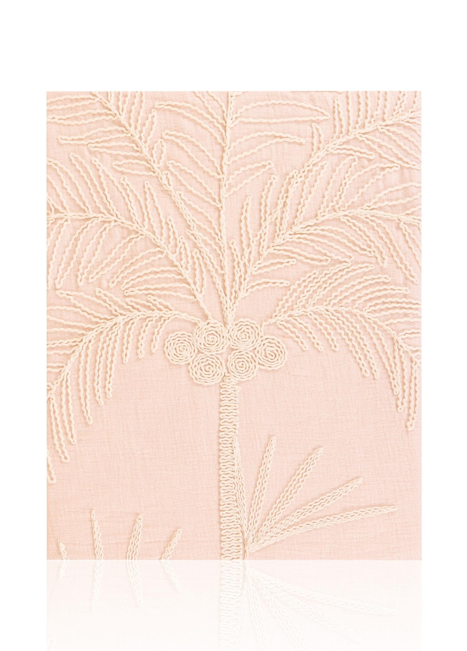 The Mia Throw Koltuk Şalı Püsküllü Pudra 170x130