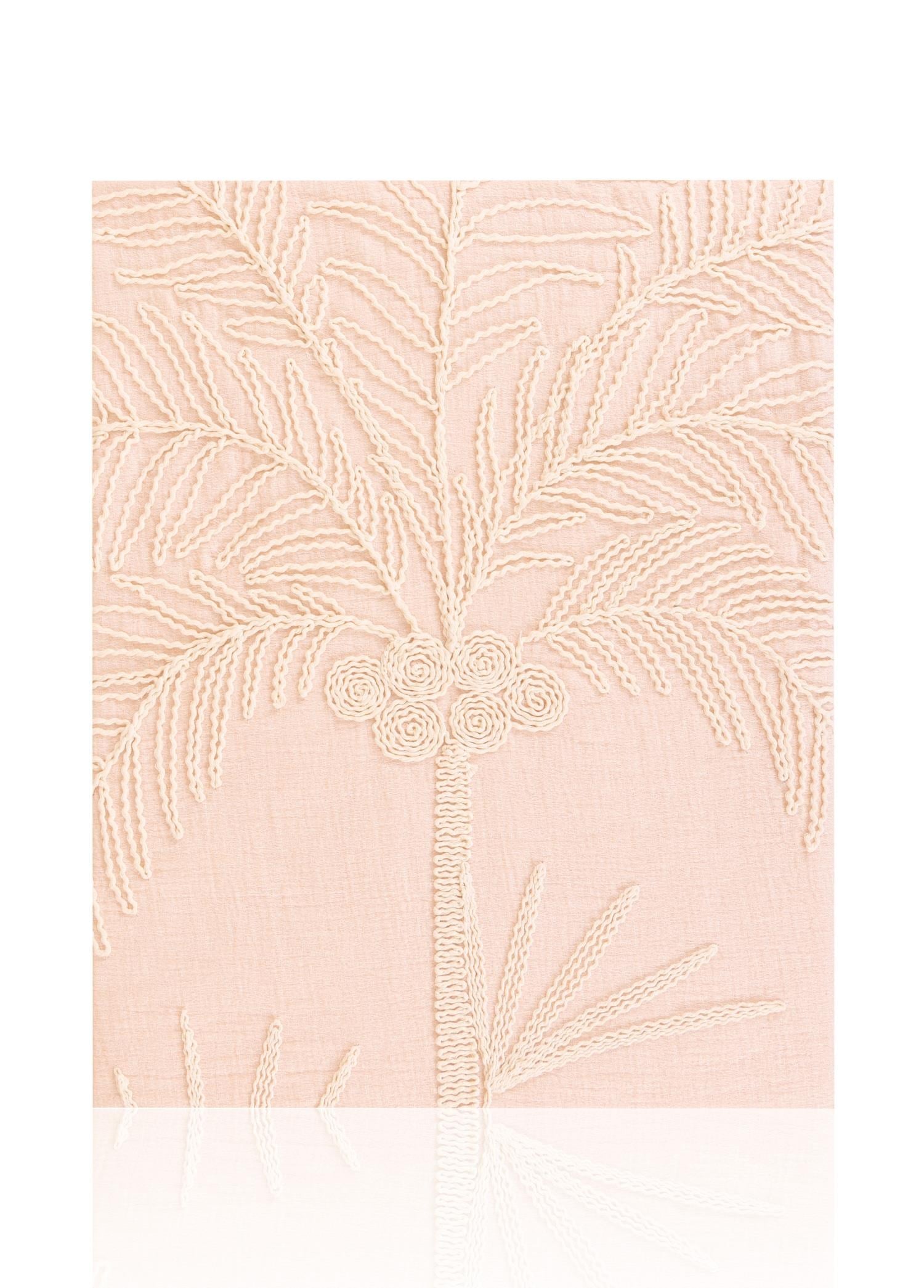 The Mia Throw Koltuk Şalı Püsküllü Pudra 170x130