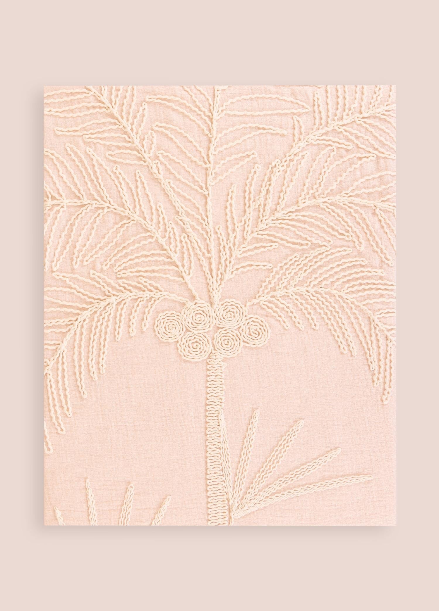 The Mia Throw Koltuk Şalı Püsküllü Pudra 170x130