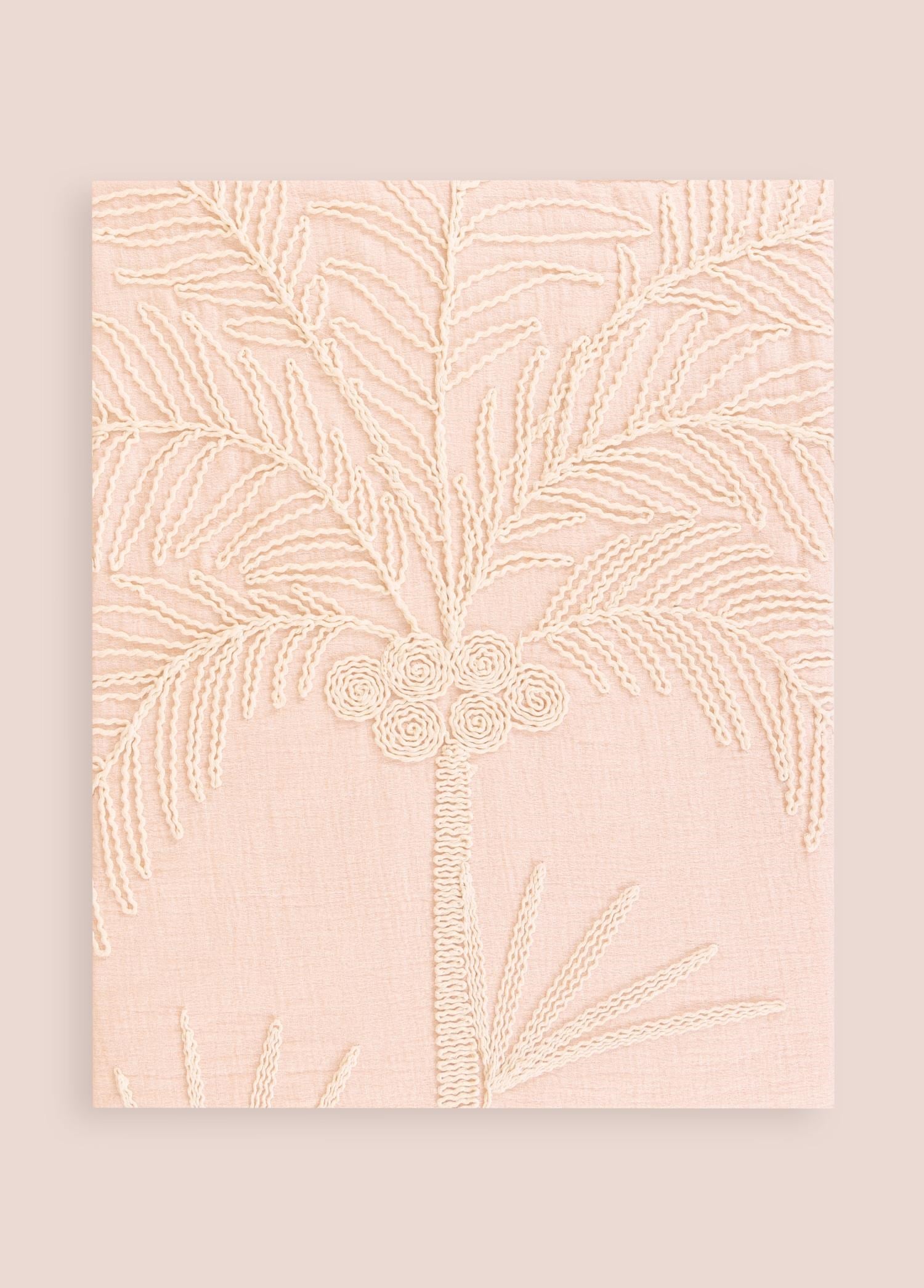 The Mia Throw Koltuk Şalı Püsküllü Pudra 170x130