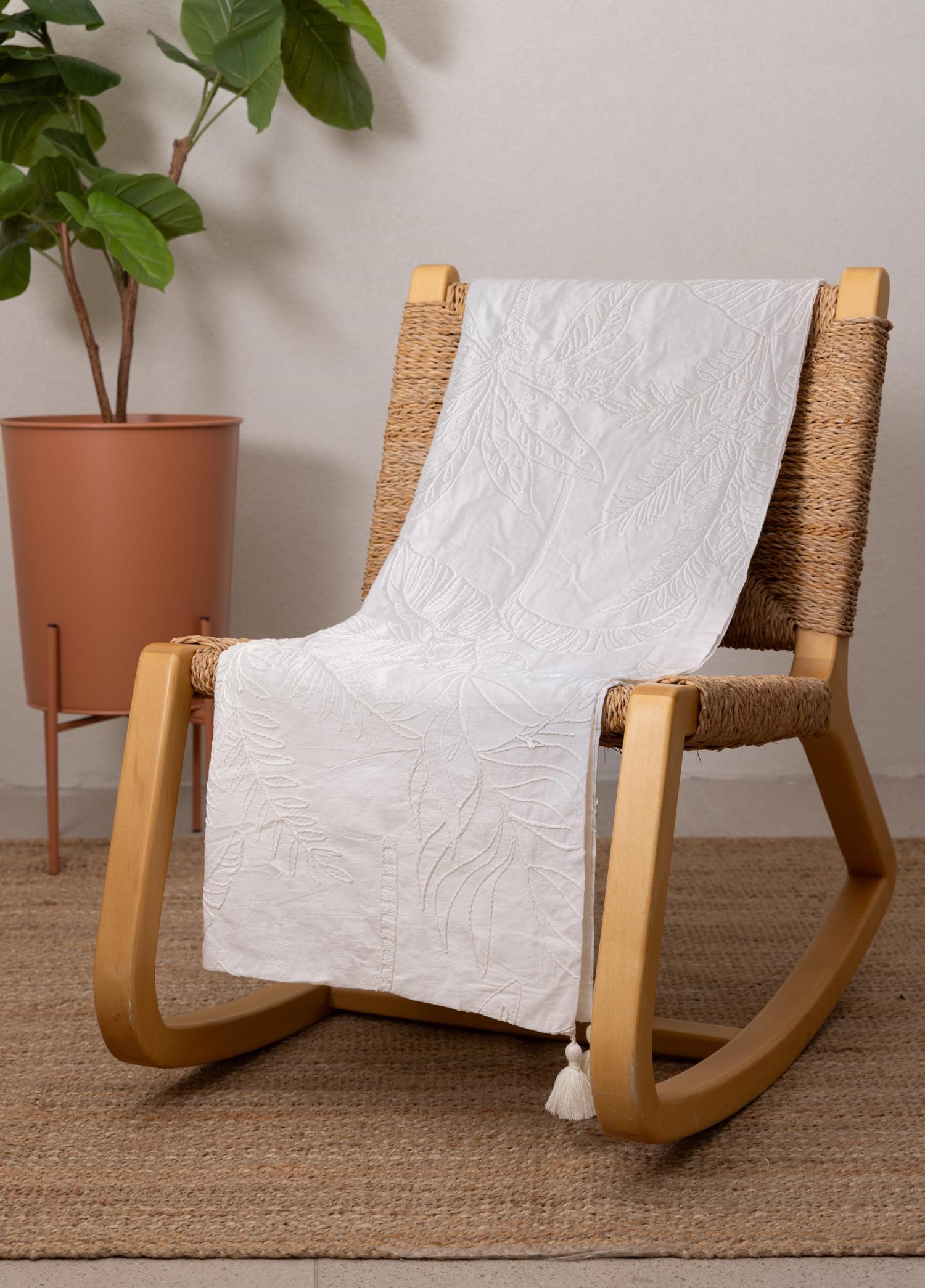 The Mia Throw Koltuk Şalı Püsküllü Krem 170x130