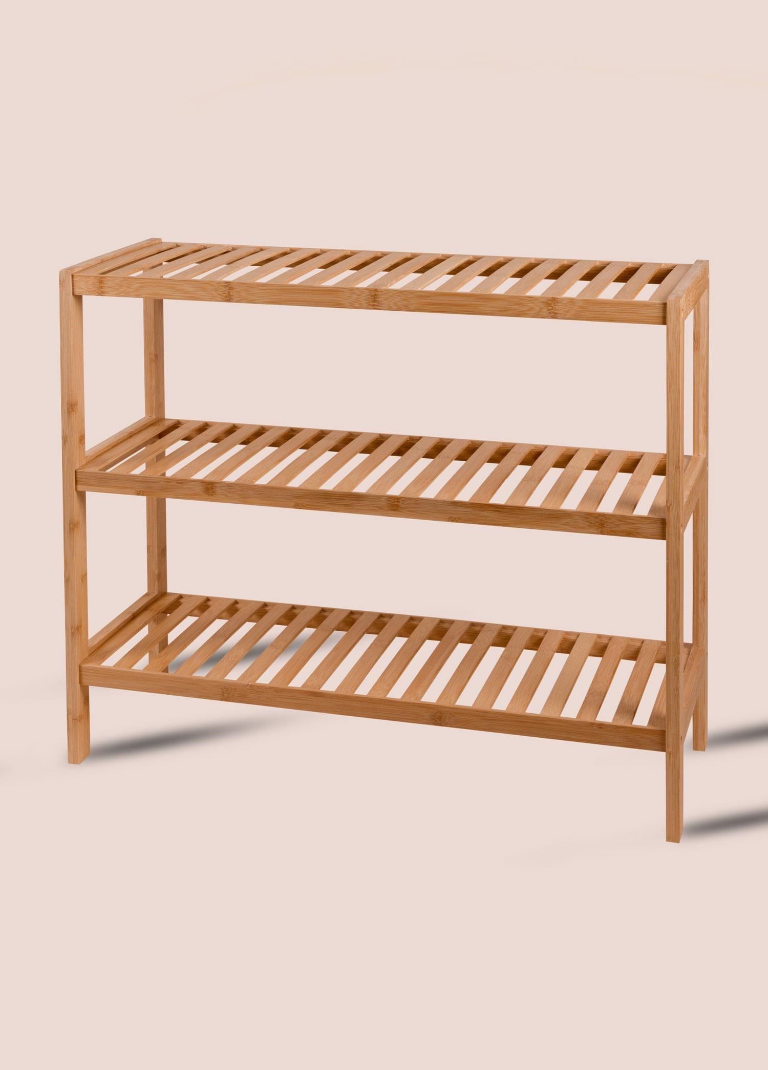 The Mia Bambu 3 Katlı Düzenleyici Dolap Raf Ayakkabılık 70x59x26 Cm
