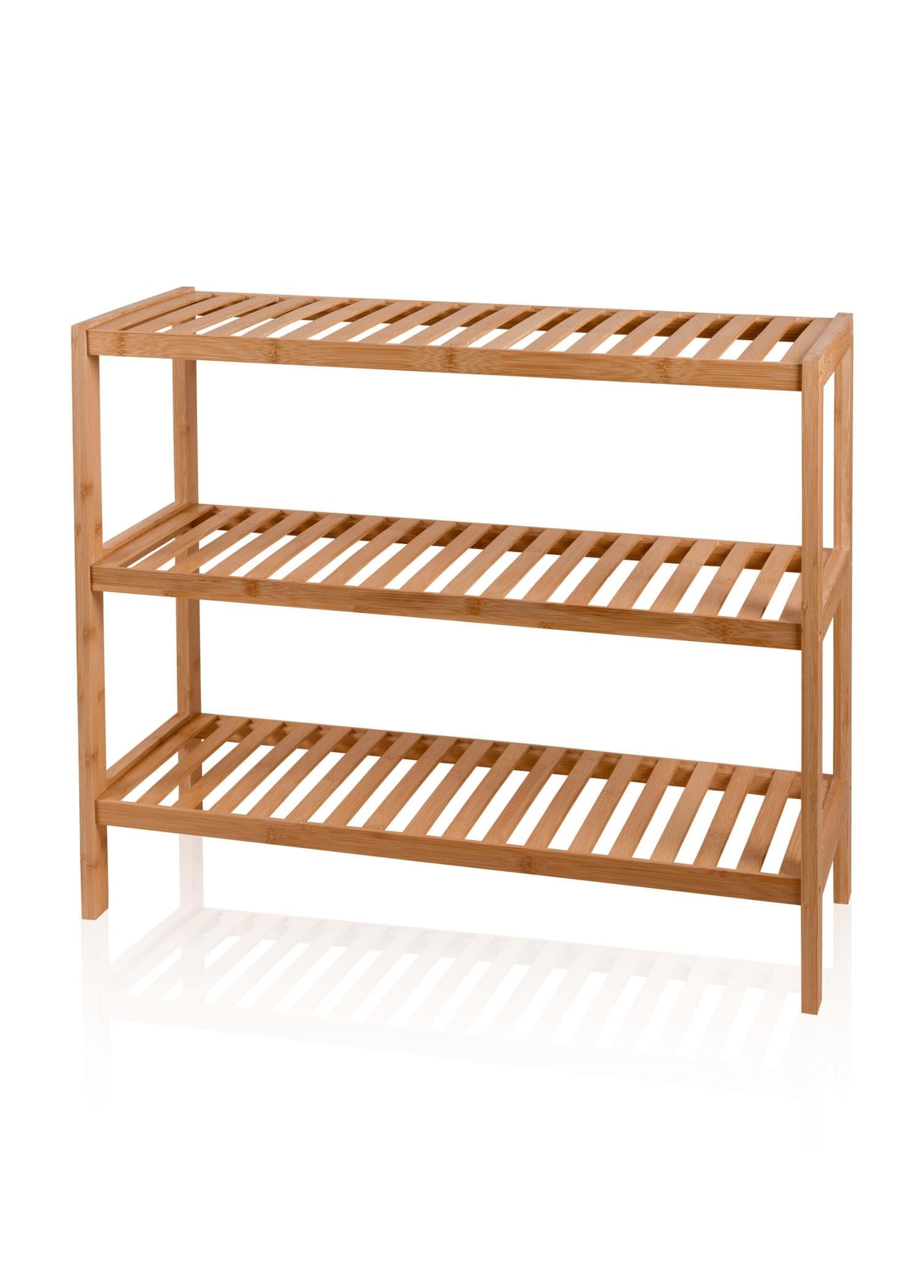 The Mia Bambu 3 Katlı Düzenleyici Dolap Raf Ayakkabılık 70x59x26 Cm