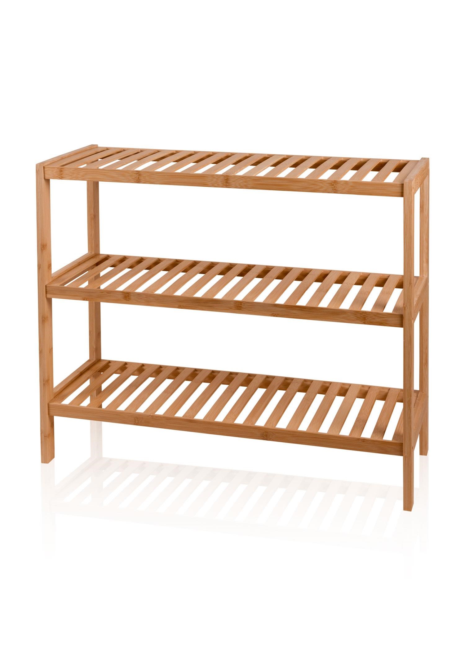 The Mia Bambu 3 Katlı Düzenleyici Dolap Raf Ayakkabılık 70x59x26 Cm