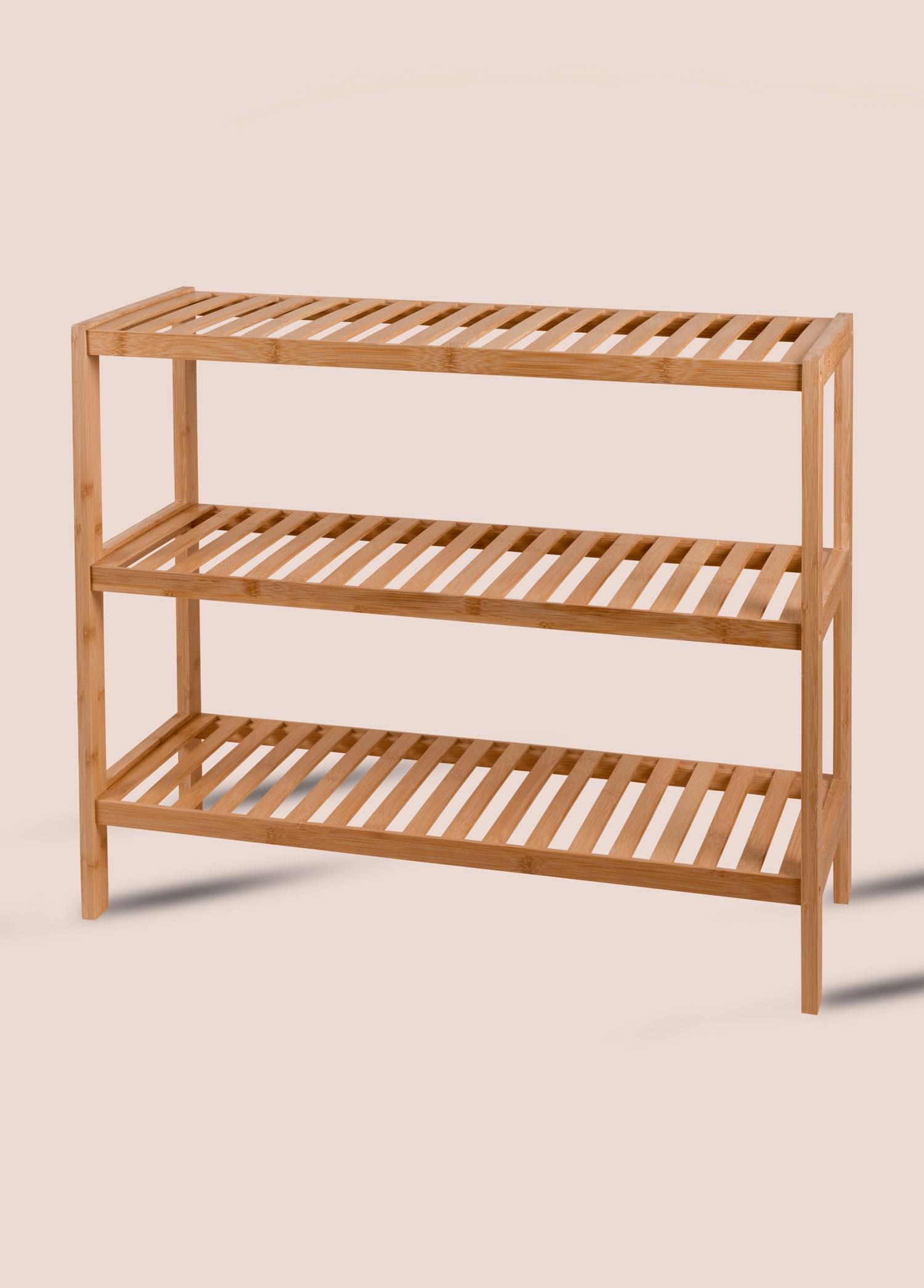 The Mia Bambu 3 Katlı Düzenleyici Dolap Raf Ayakkabılık 70x59x26 Cm
