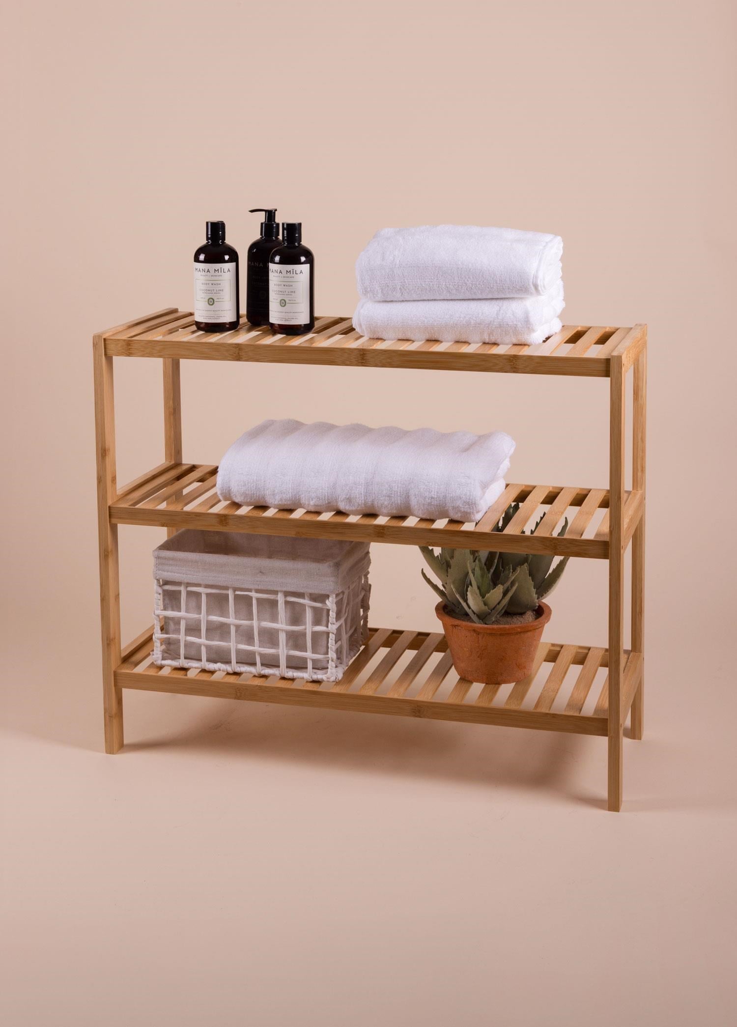 The Mia Bambu 3 Katlı Düzenleyici Dolap Raf Ayakkabılık 70x59x26 Cm