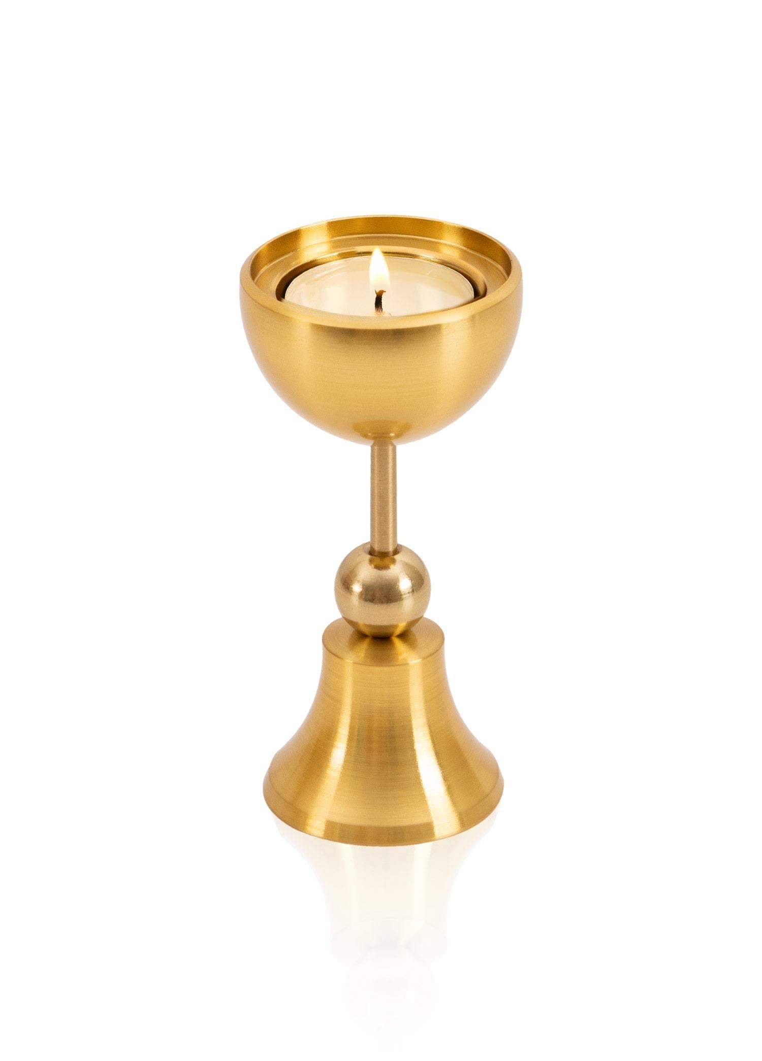 The Mia Brass Pirinç Şamdan ve Tealight Mumluk 12 Cm
