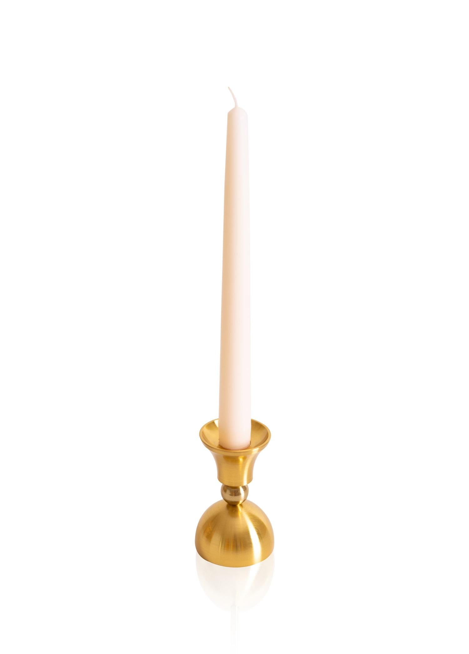 The Mia Brass Pirinç Şamdan ve Tealight Mumluk 9 Cm