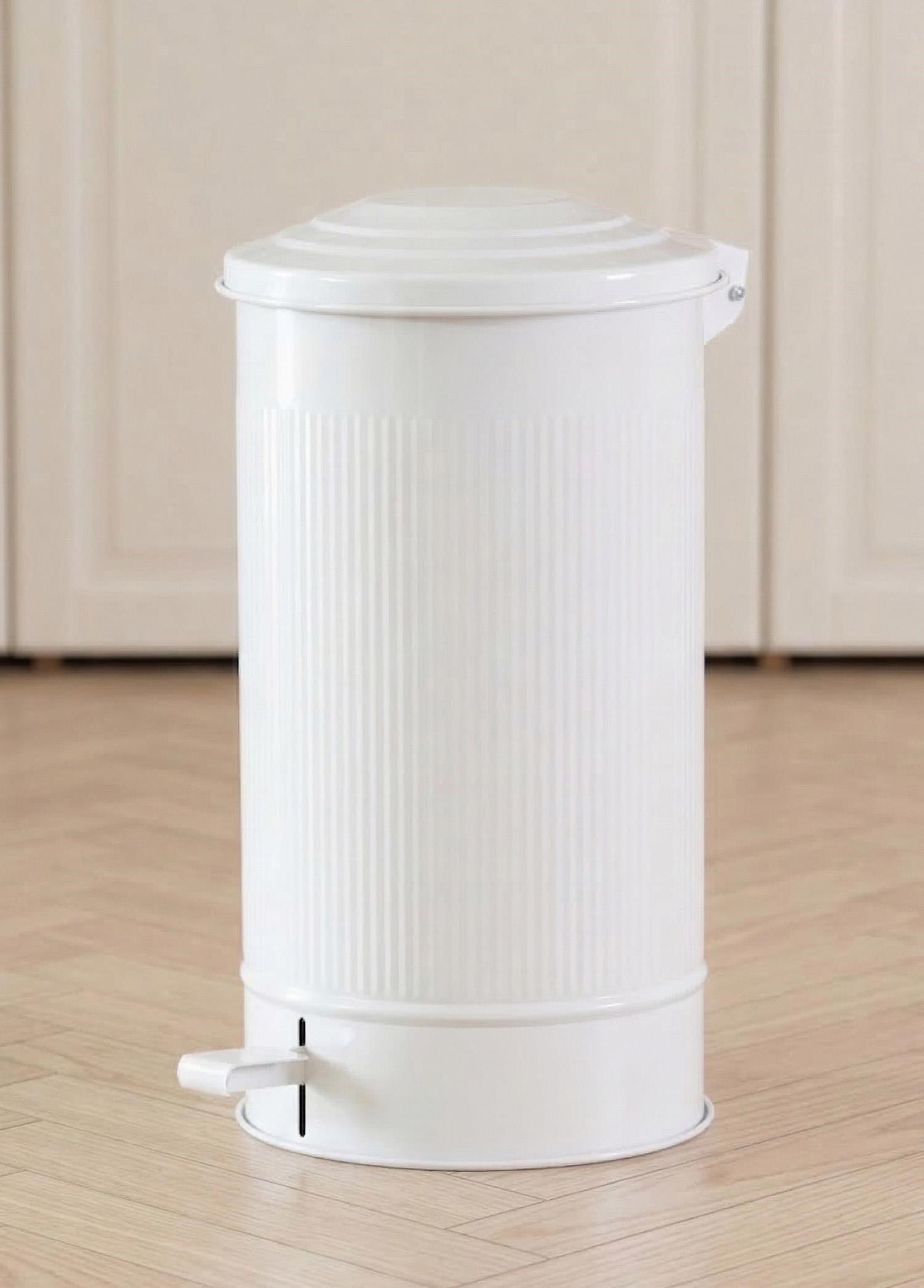 The Mia Stripe Mutfak Çöp Kovası Beyaz 24 Lt