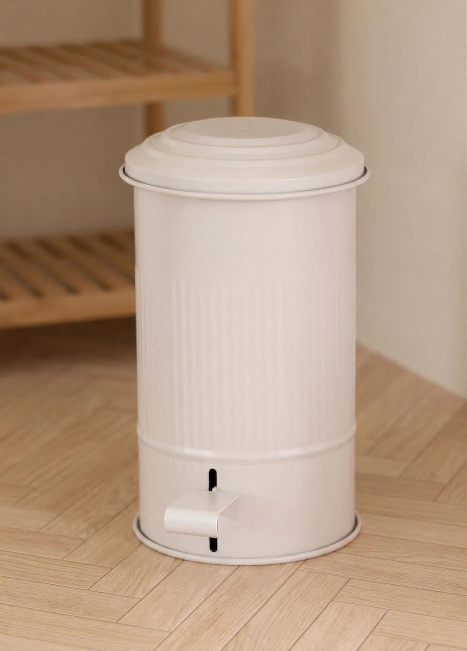 The Mia Stripe Mutfak ve Banyo Çöp Kovası Bej 5 Lt