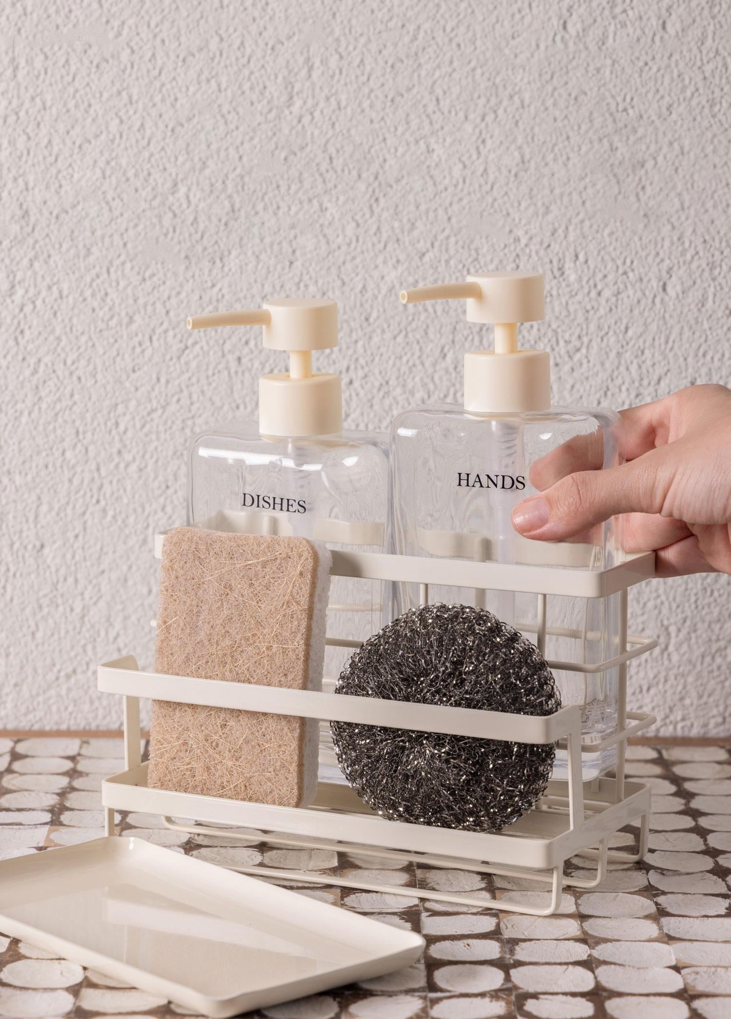 The Mia Metal Standlı Sıvı Sabunluk Krem 4 Parça