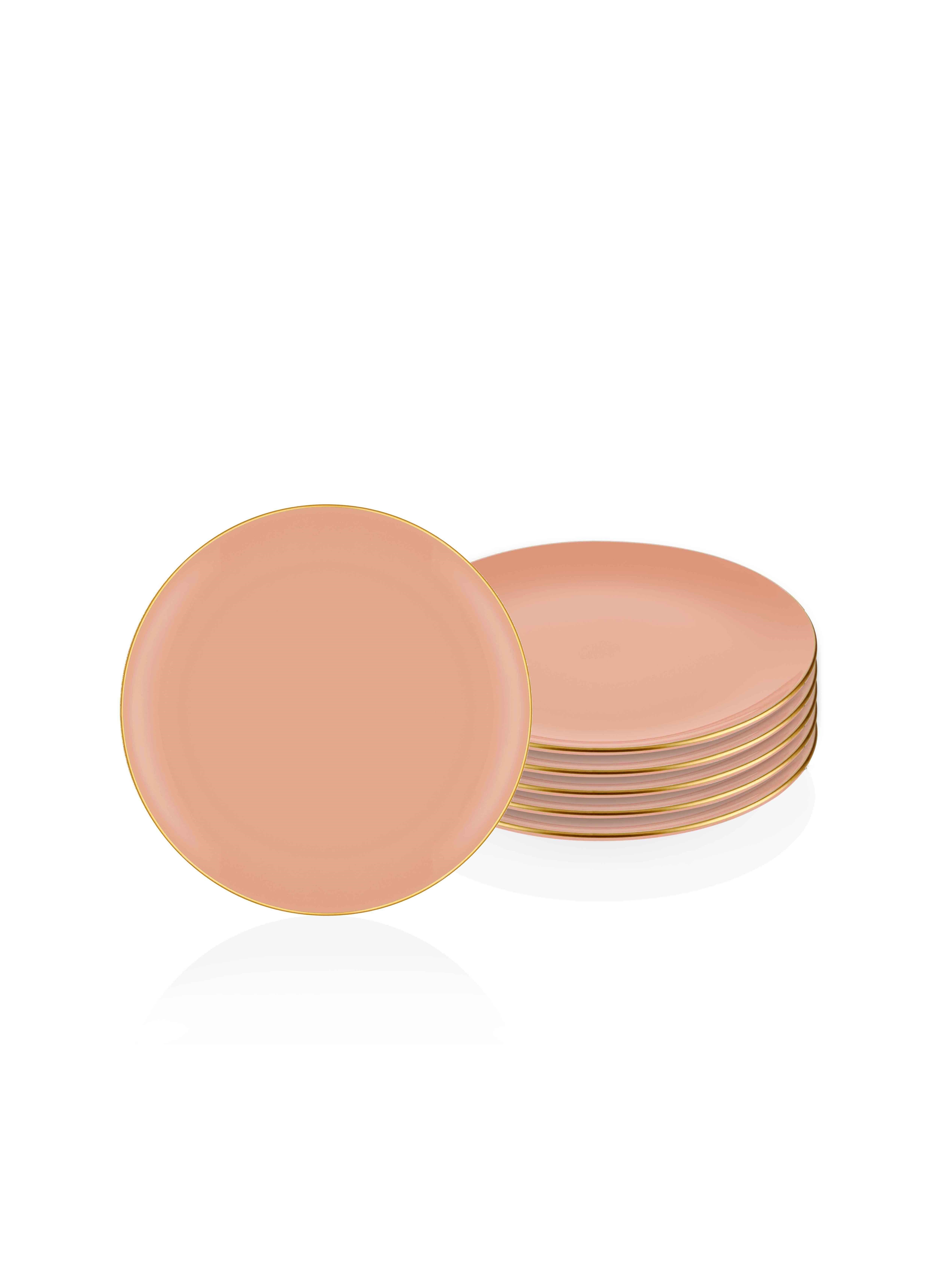 The Mia Basic Pasta Tabağı 6 Lı Set Somon Pembe - 19cm