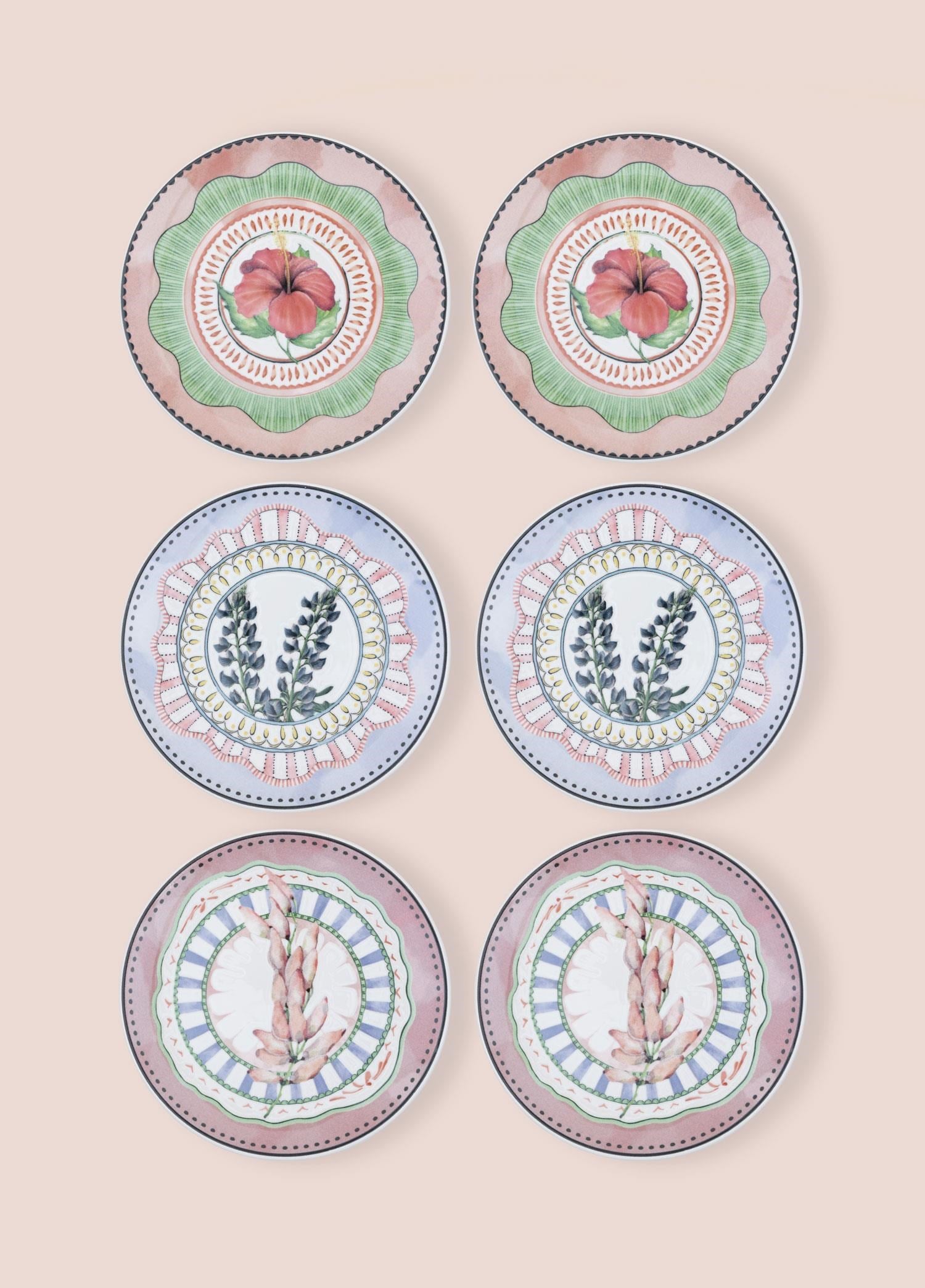 The Mia Spring Pasta Tabağı 6lı Set 19 cm SPR0002