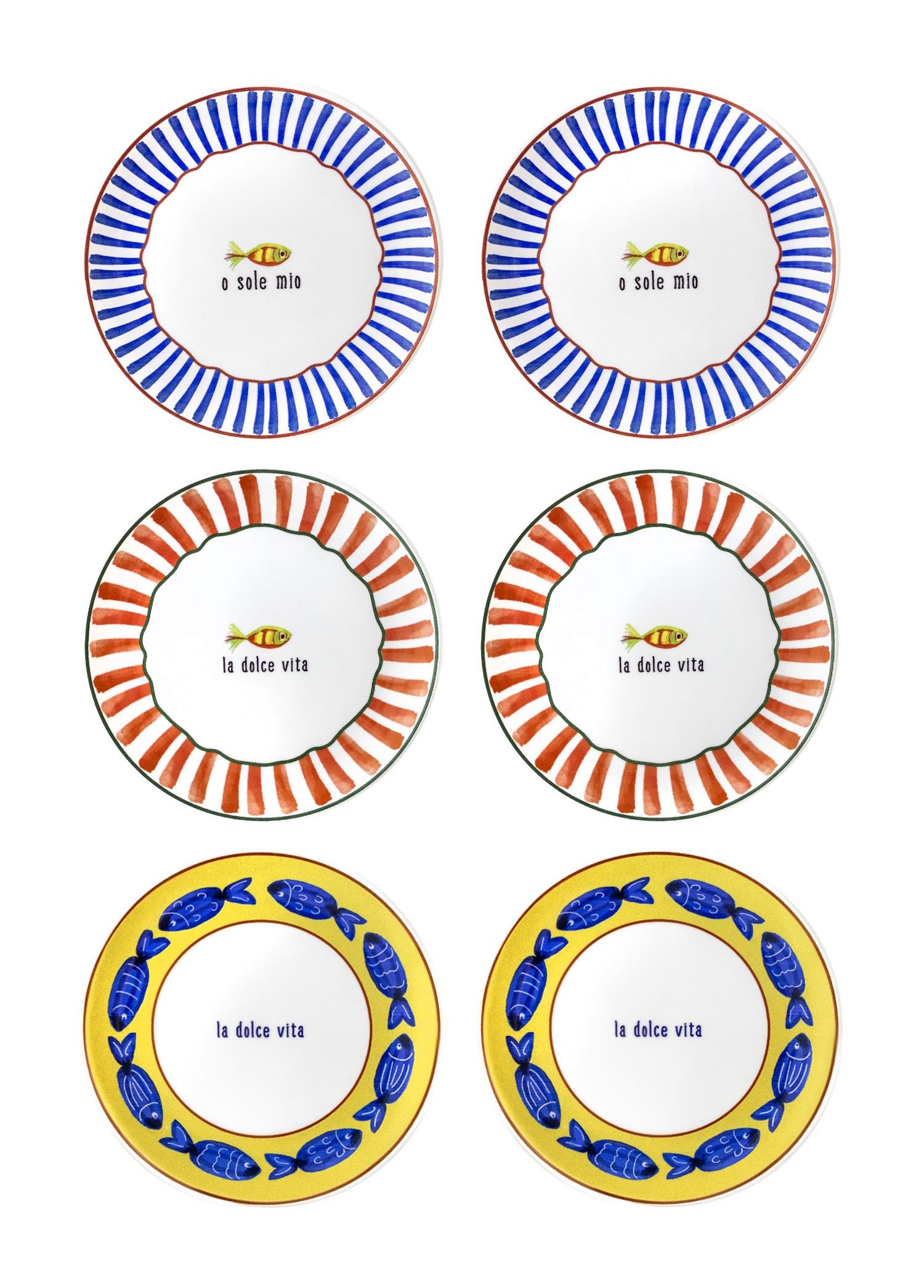The Mia Fish Pasta Tabağı 6lı Set 19 cm