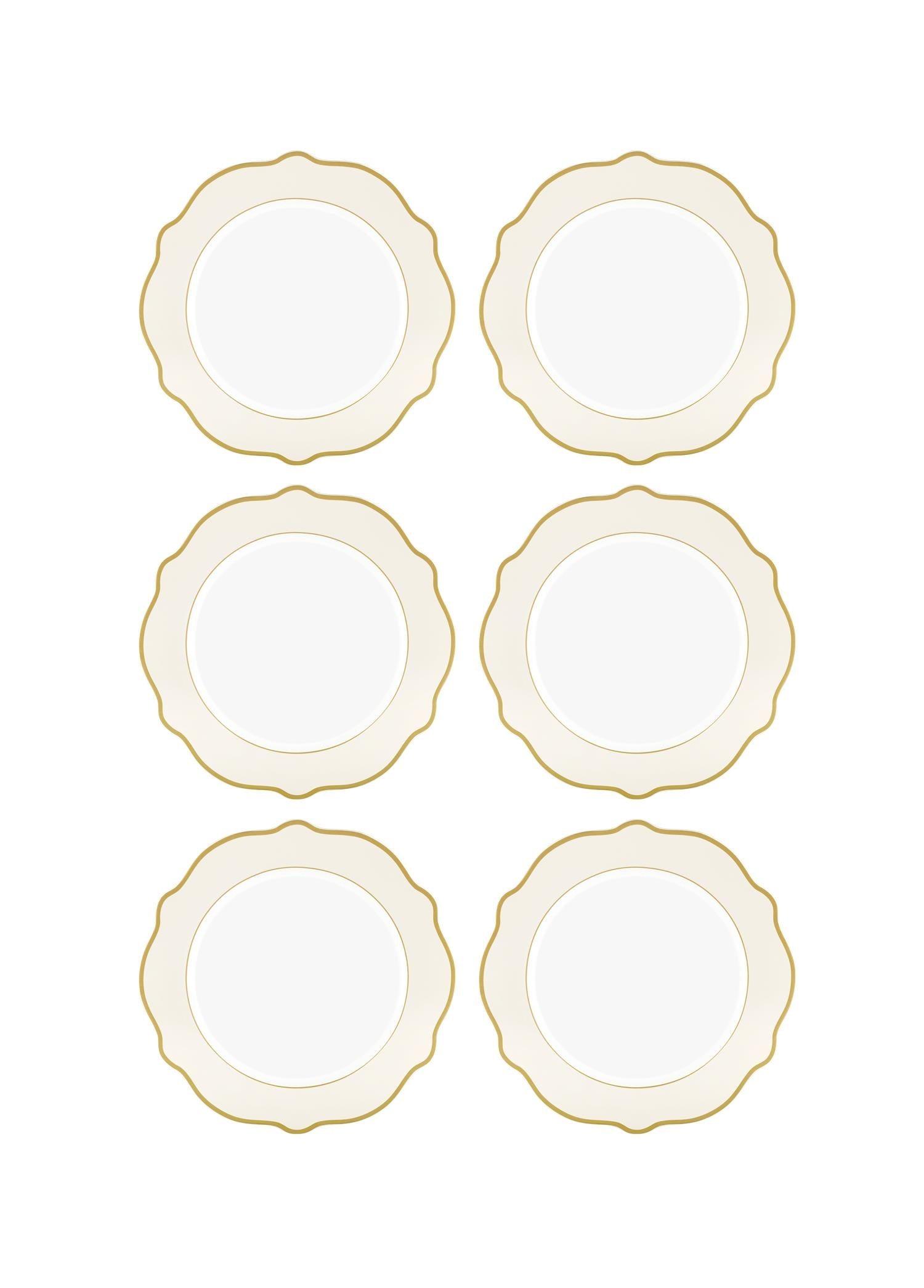 The Mia Jaswely Pasta Tabağı 6 Parça Krem 21 Cm